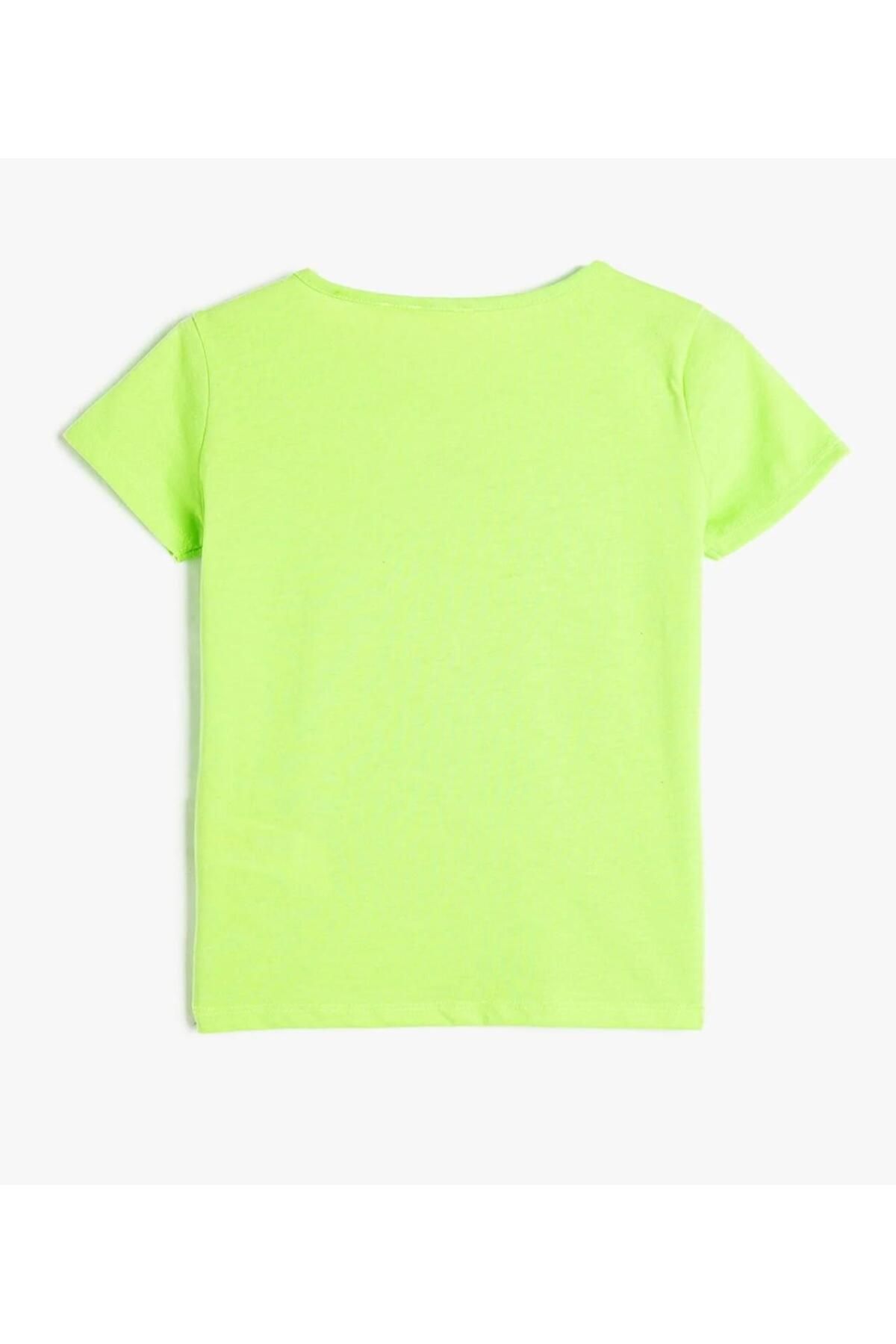 LOUİSA-Tricou supradimensionat pentru damă, verde neon, cu inimă și ananas cu imprimeu 2