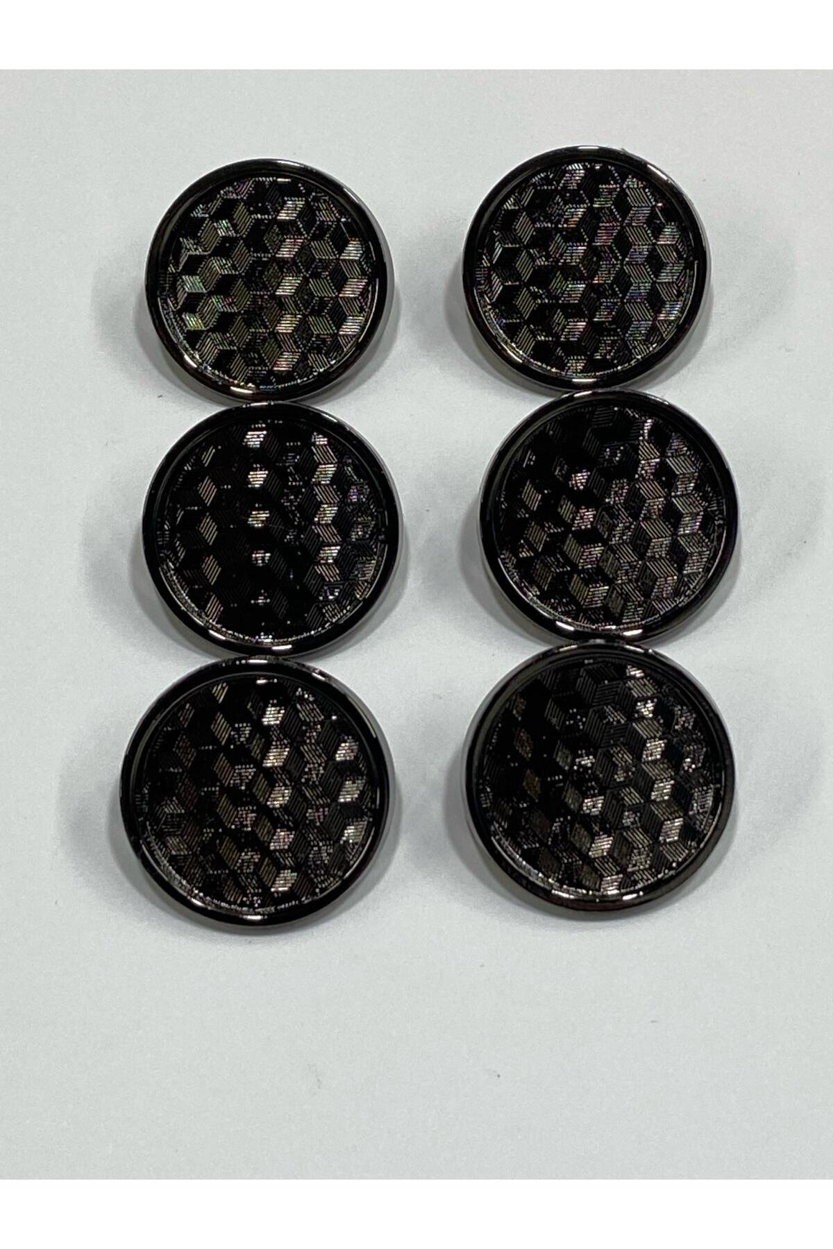 Metal Button/Trench Coat Length/Set of 6/2,3 cm/jx16/Black