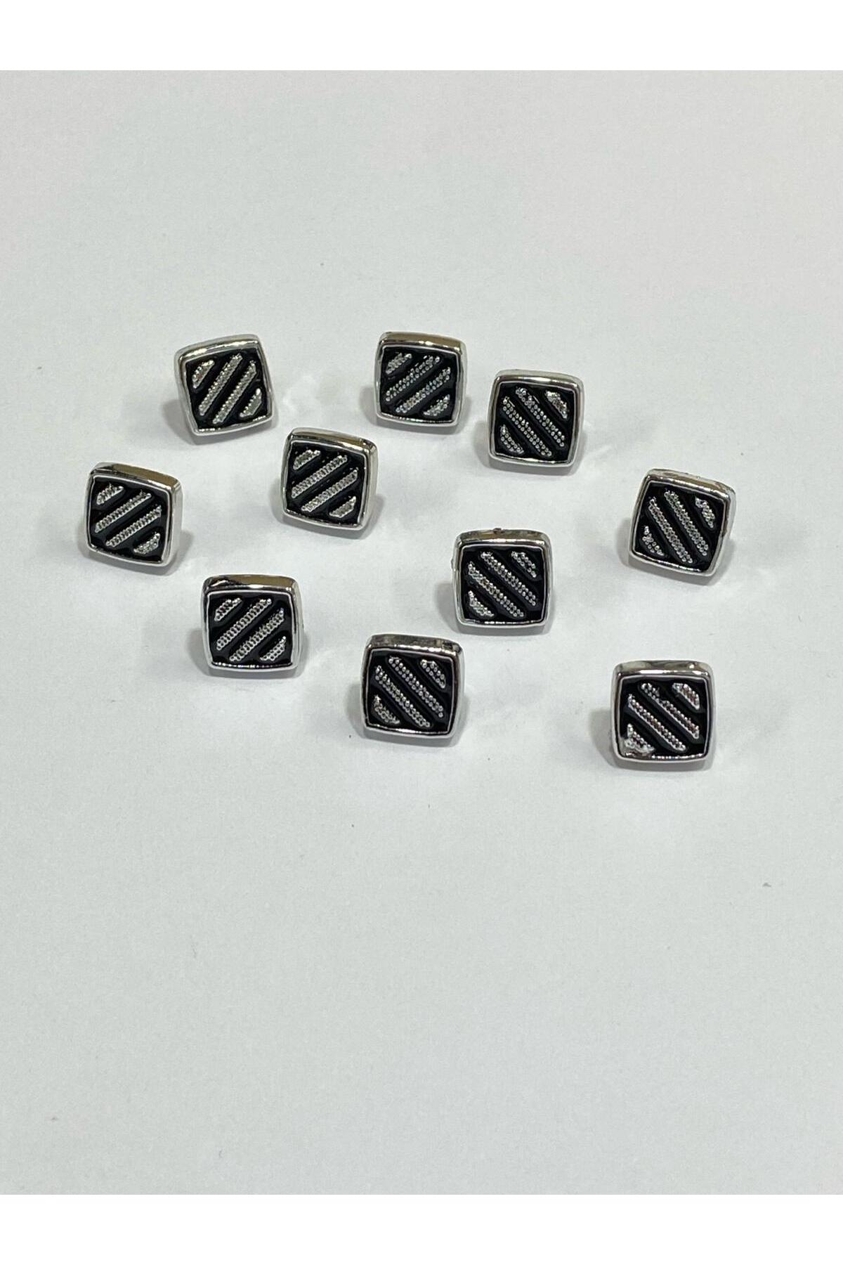 Blouse Shirt Button/Metalized (Plastic) Button / Set of 10 / 1 cm