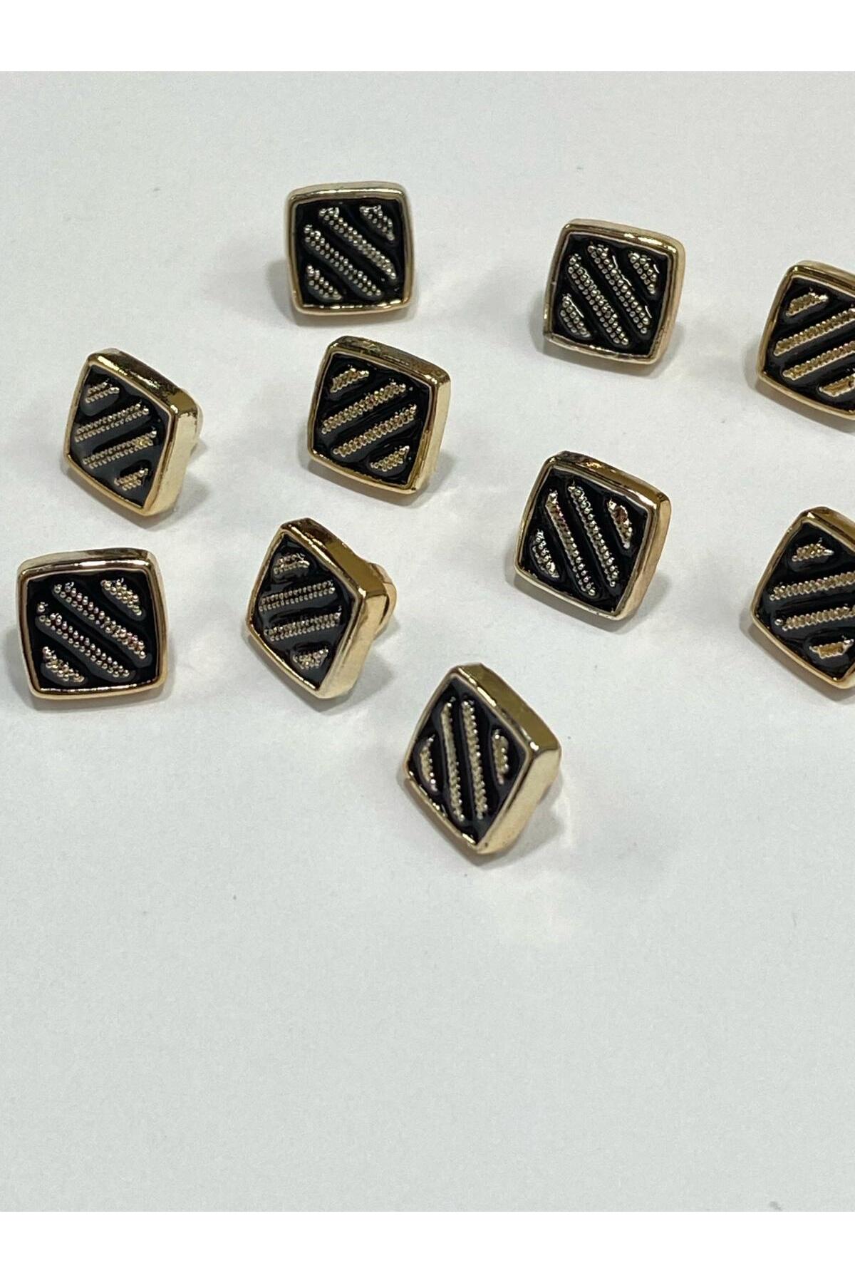 Blouse Shirt Button/Metalized (Plastic) Button / Set of 10 / 1 cm