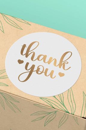Basic Sense Thank You Sticker Teşekkürler Etiketi Ambalaj Kargo Paketleme Eti...