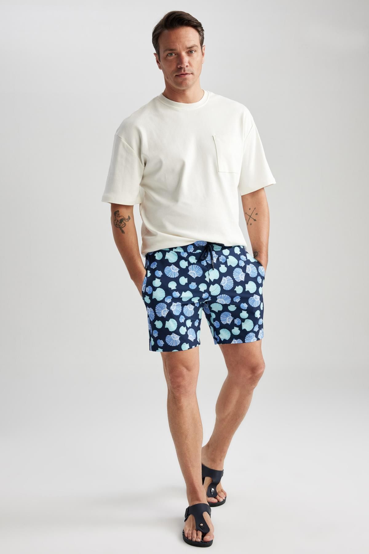 DeFacto-Flexible Patterned Regular Fit Short Length Swim Shorts - Z7416az23hs 3