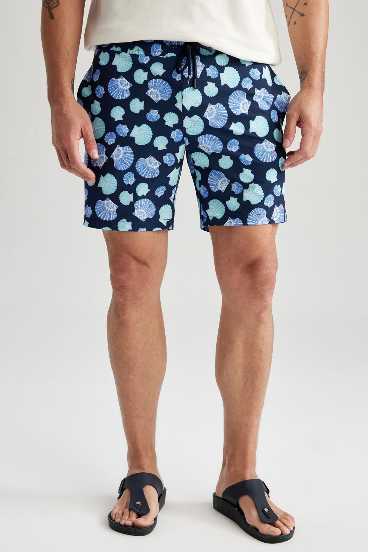 DeFacto-Flexible Patterned Regular Fit Short Length Swim Shorts - Z7416az23hs 4