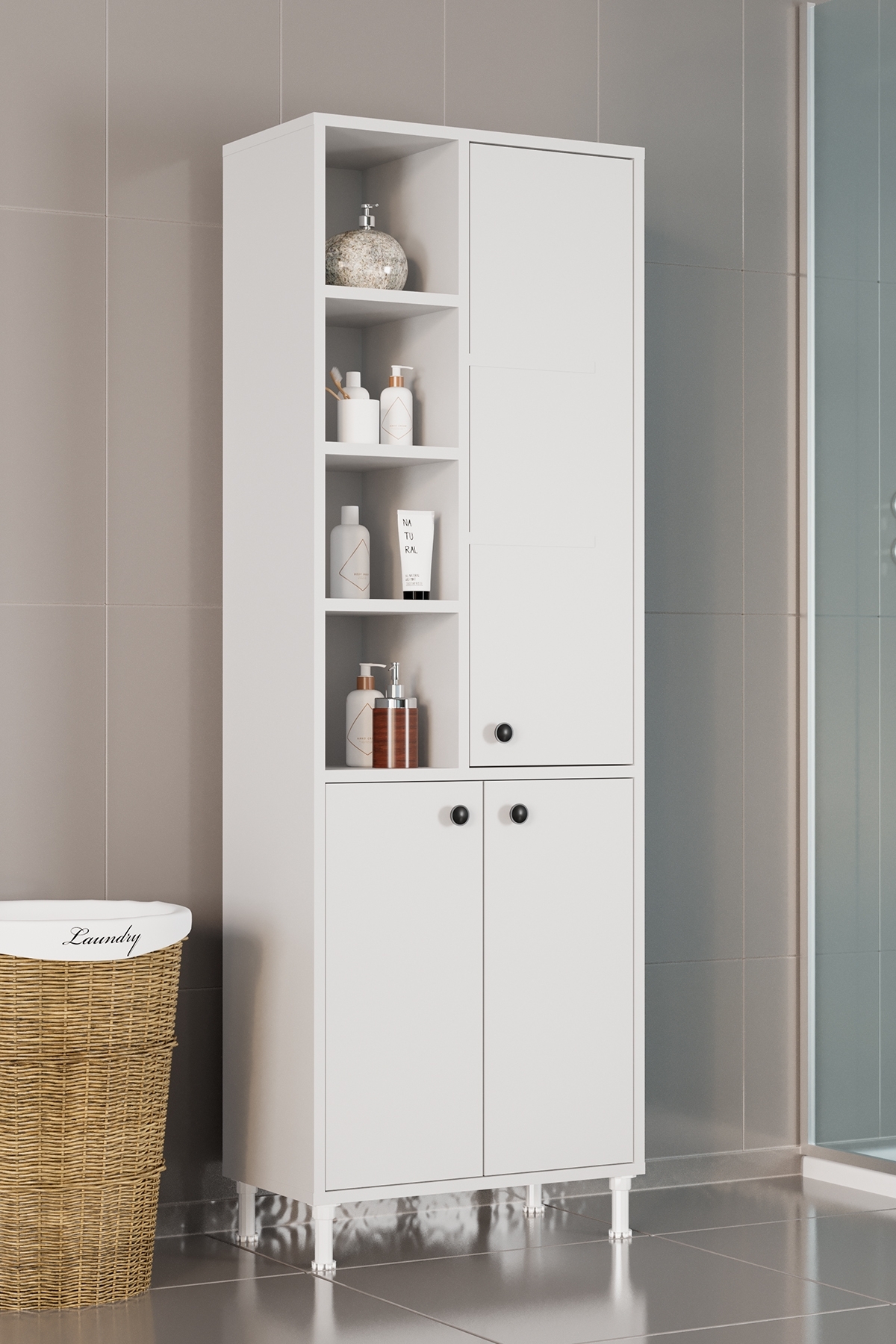 Evdemo Selen Çok Amaçlı Mutfak Banyo Dolabı Beyaz