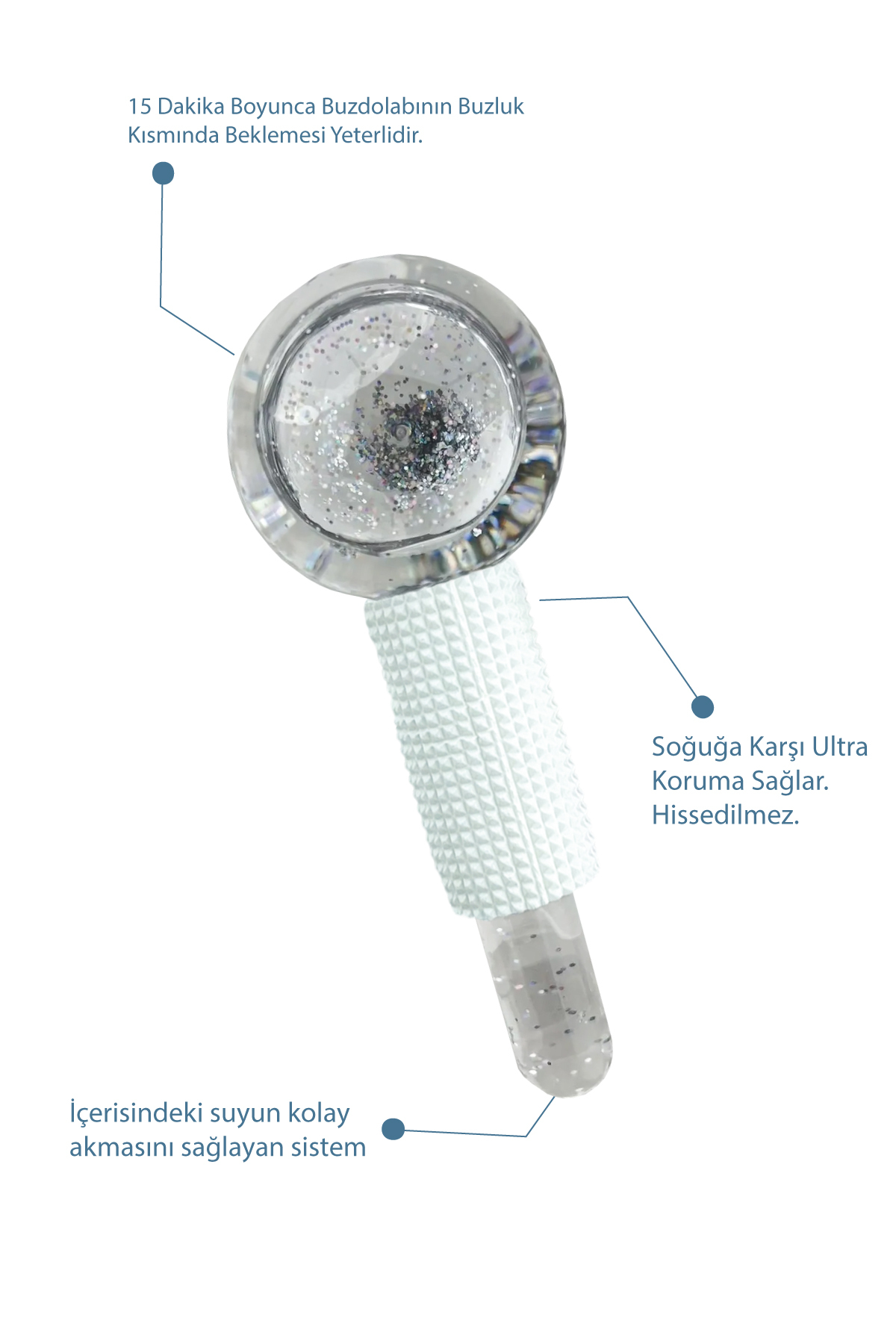 Ice Globe Buz Küresi Soğuk Terapi Topu Masaj Tasarımlı Beyaz Renk — سفید 8684252696253 — تصویر 2 از 7