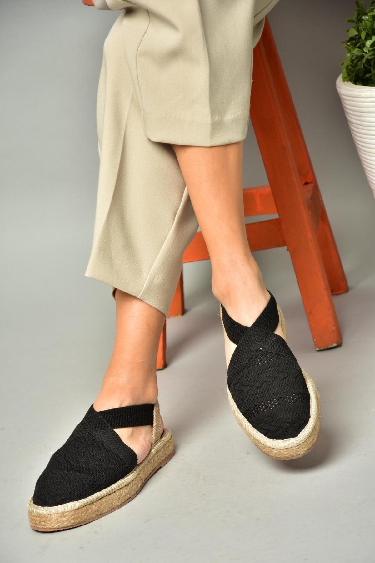 صندل زنانه مشکی Fox Shoes | S4040101 اورجینال - تصویر 3