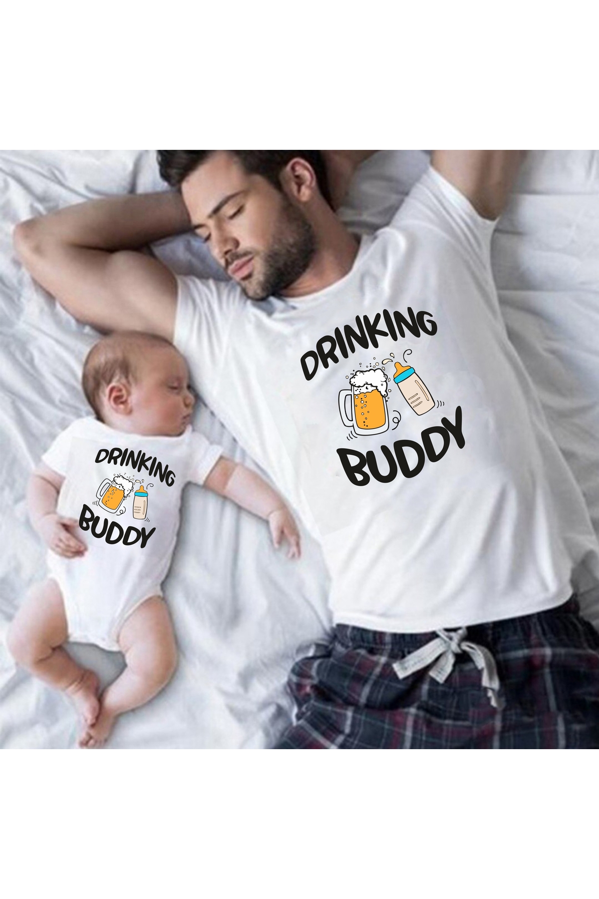 Drinking Buddy Father's Gift T-Shirt Snapsuit (Appearing is the price of 1 bodysuit)
