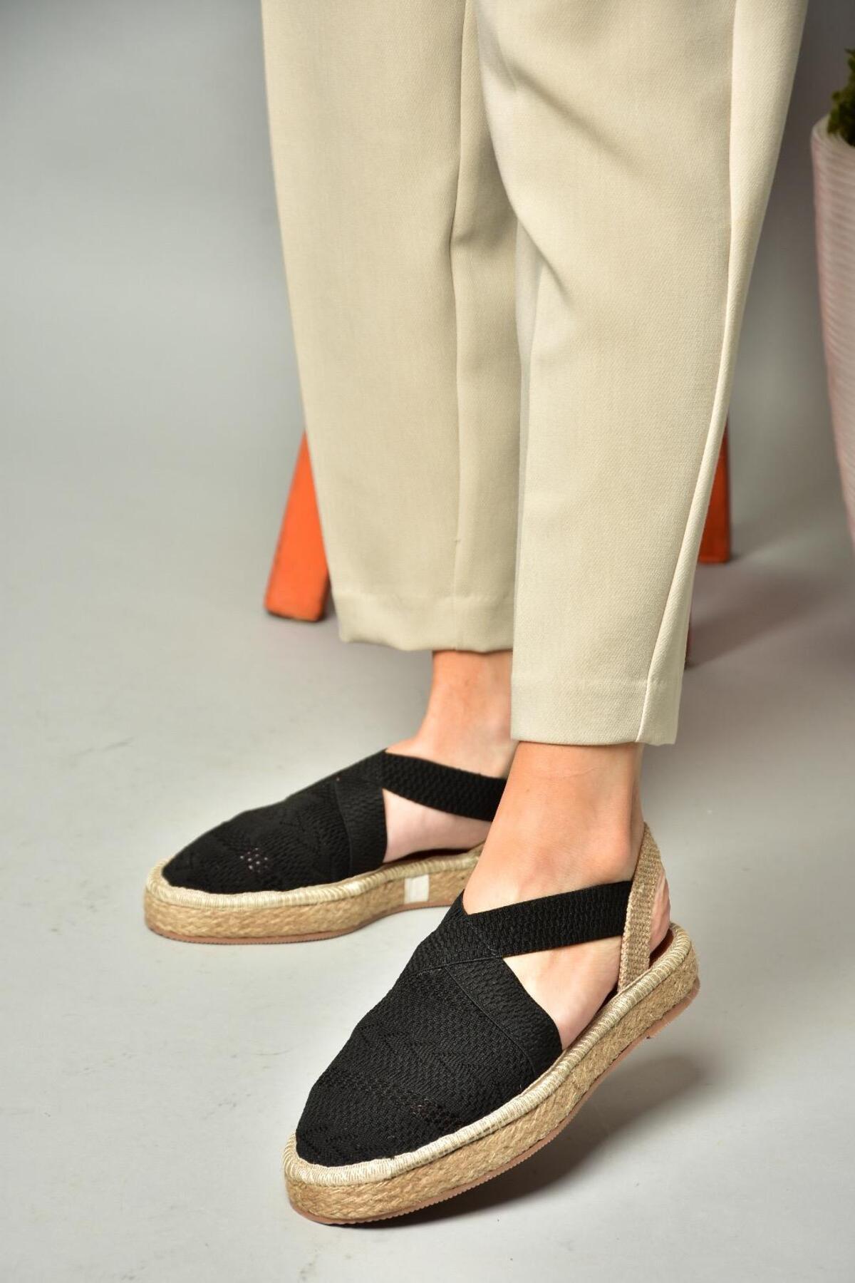 صندل زنانه مشکی Fox Shoes | S4040101 اورجینال - تصویر 4