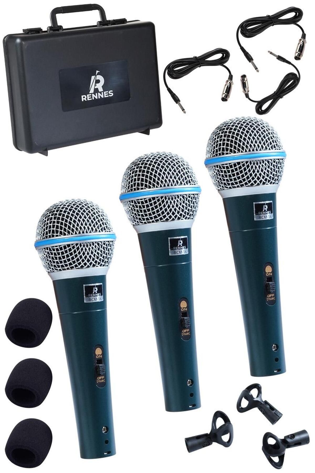 RCM-3X Kablolu Dinamik Mikrofon Seti 3'lü Avantaj Paket