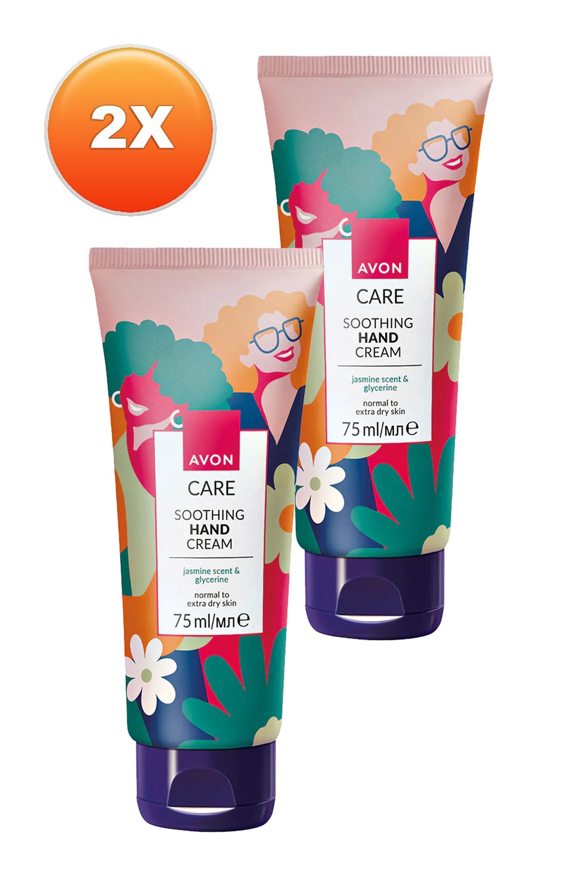 کرم دست 75 میلی لیتری گلیسیرین شیمرینگ حاوی یاس. مجموعه دو تایی Avon