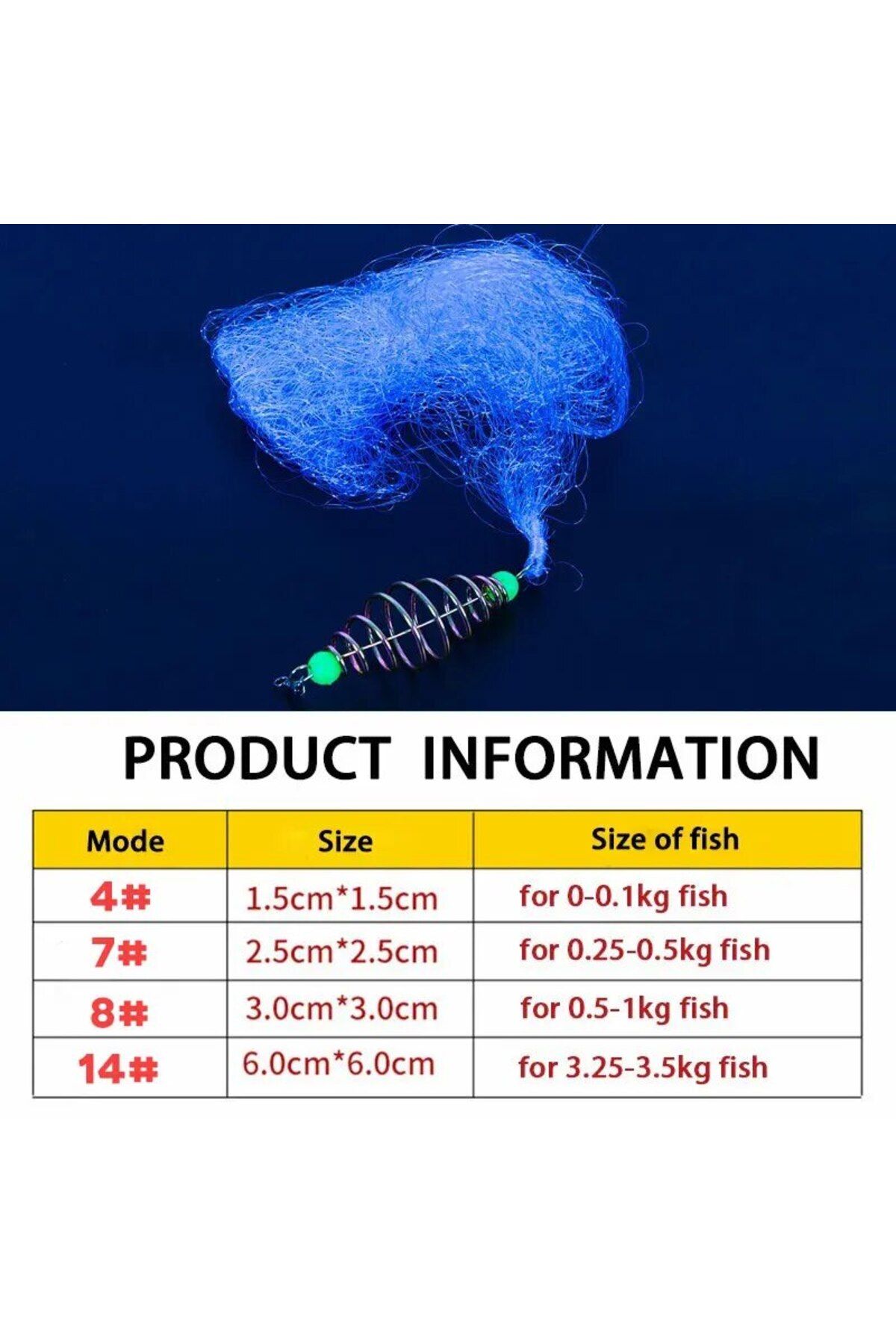 Choice-Multi Size Fishing Trap Net With Luminous Bead Netting 3 5 6 12 Sea Fish Mesh Tackle Copper Shoal... 6