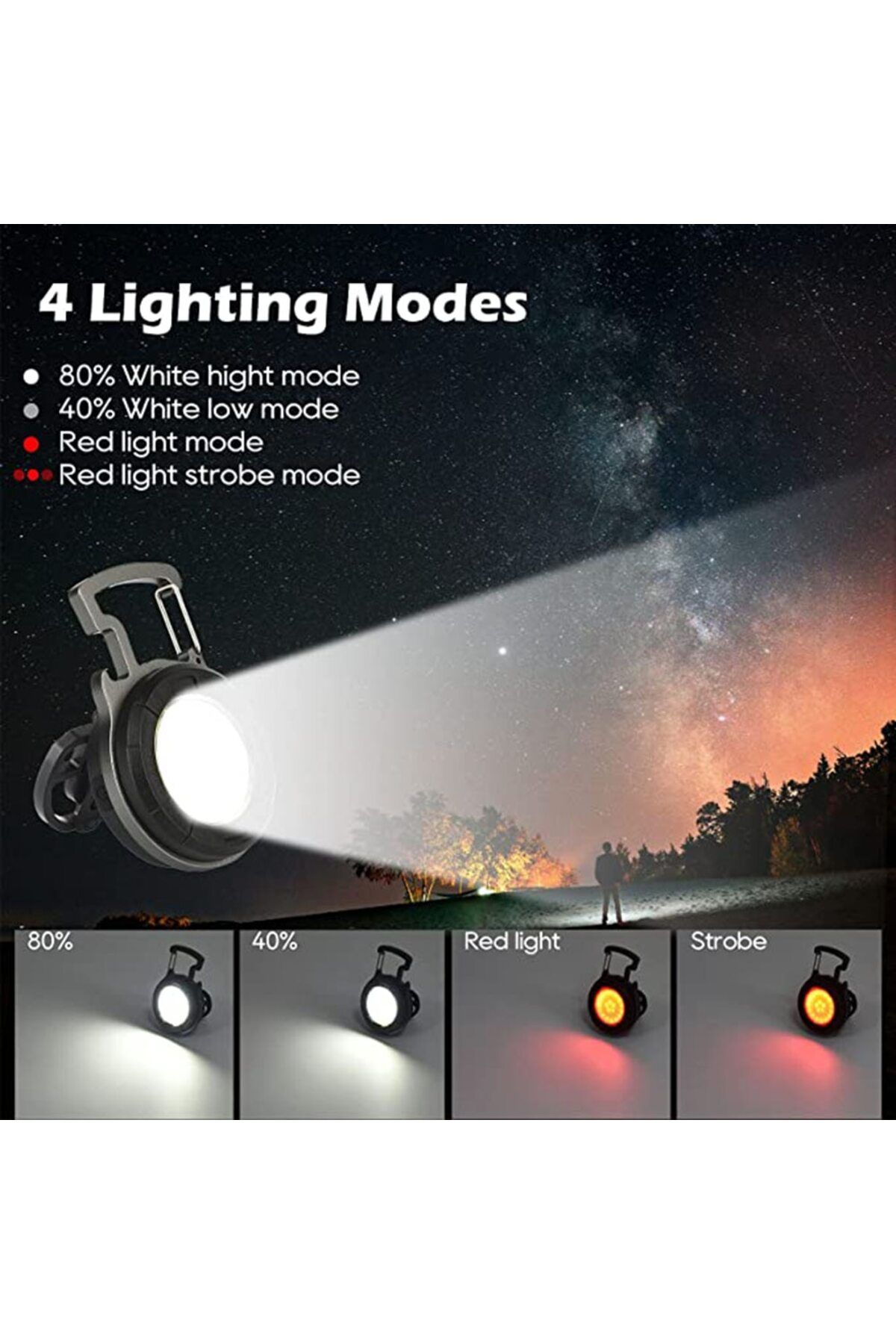 Choice-Portable Cob Keychain Flashlight Led Mini Work Lights Floodlight Type C Rechargeable Bottle Opene... 4