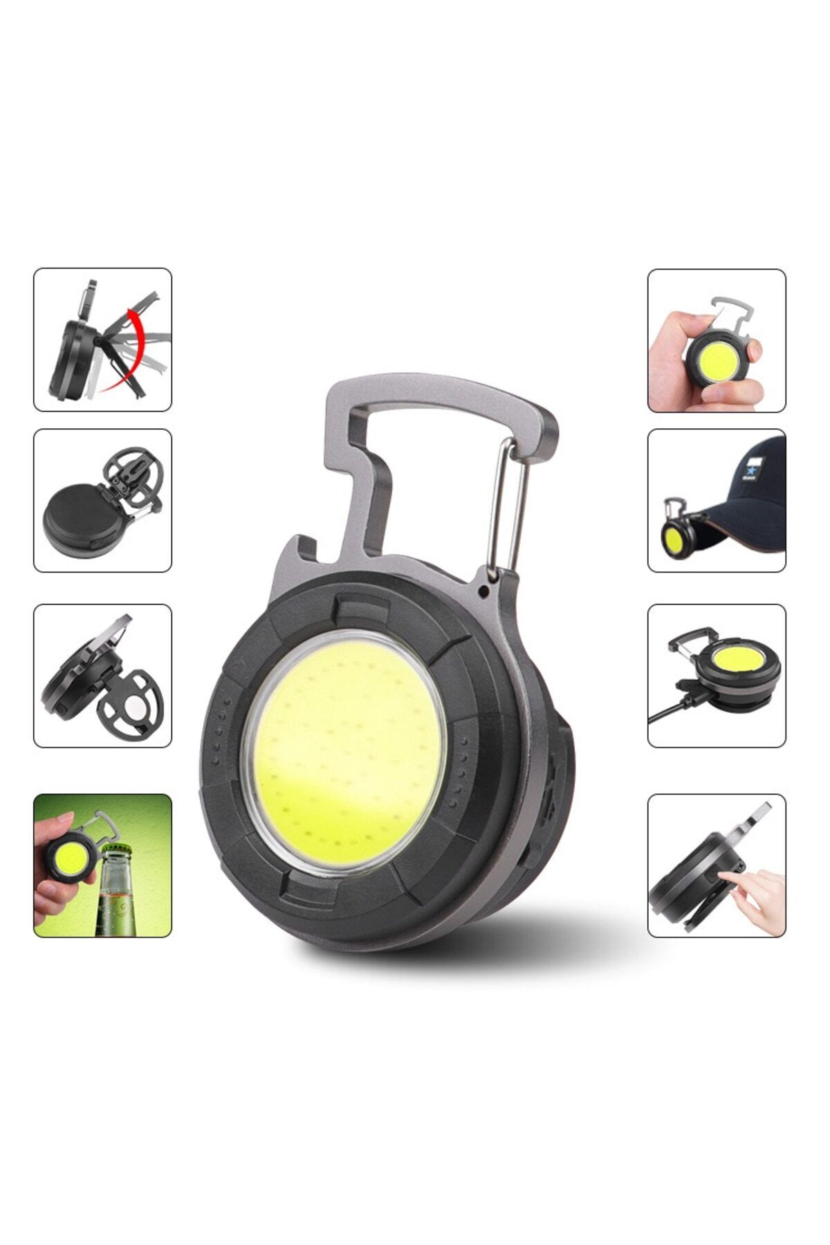 Choice-Portable Cob Keychain Flashlight Led Mini Work Lights Floodlight Type C Rechargeable Bottle Opene... 2