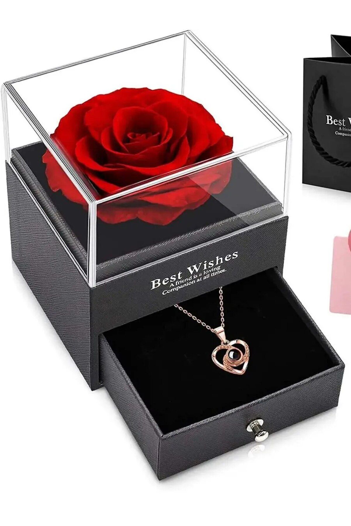 Choice-Eternal Flower Love Necklace Perfect Gift for Mother's Day Artificial Flower in Paper Box 8