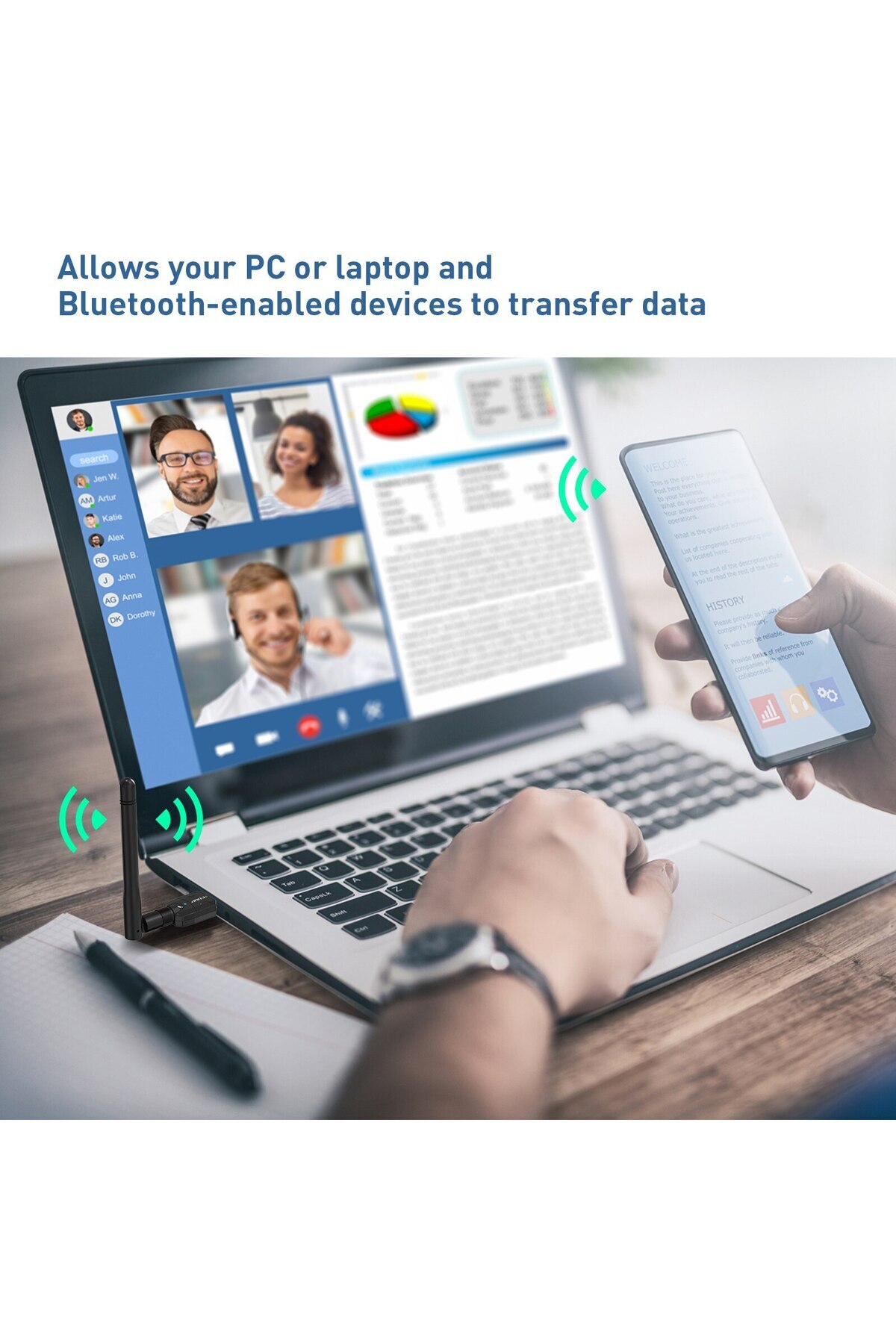 Choice-Edup 100m Bluetooth Adapter Usb Bluetooth 5.1 Wireless Receiver Transfer For Pc And Desktop Audio... 5