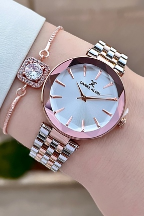 Daniel Klein Bakır Metalik Renk 2 Yıl Garantili Kadın Kol Saati ve Bileklik