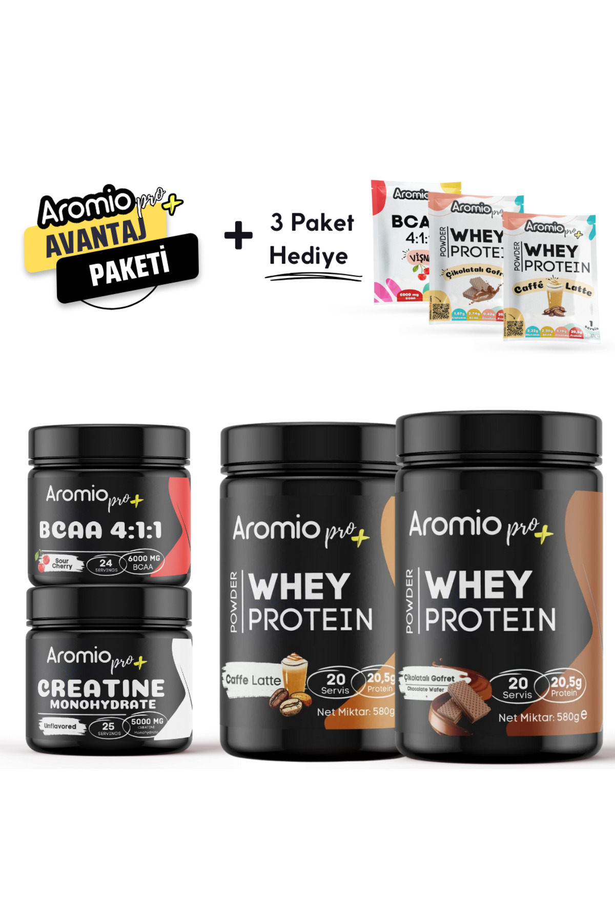 Pro+ Sporcu Avantaj Fitness Paketi (Whey Protein + BCAA + Creatine)