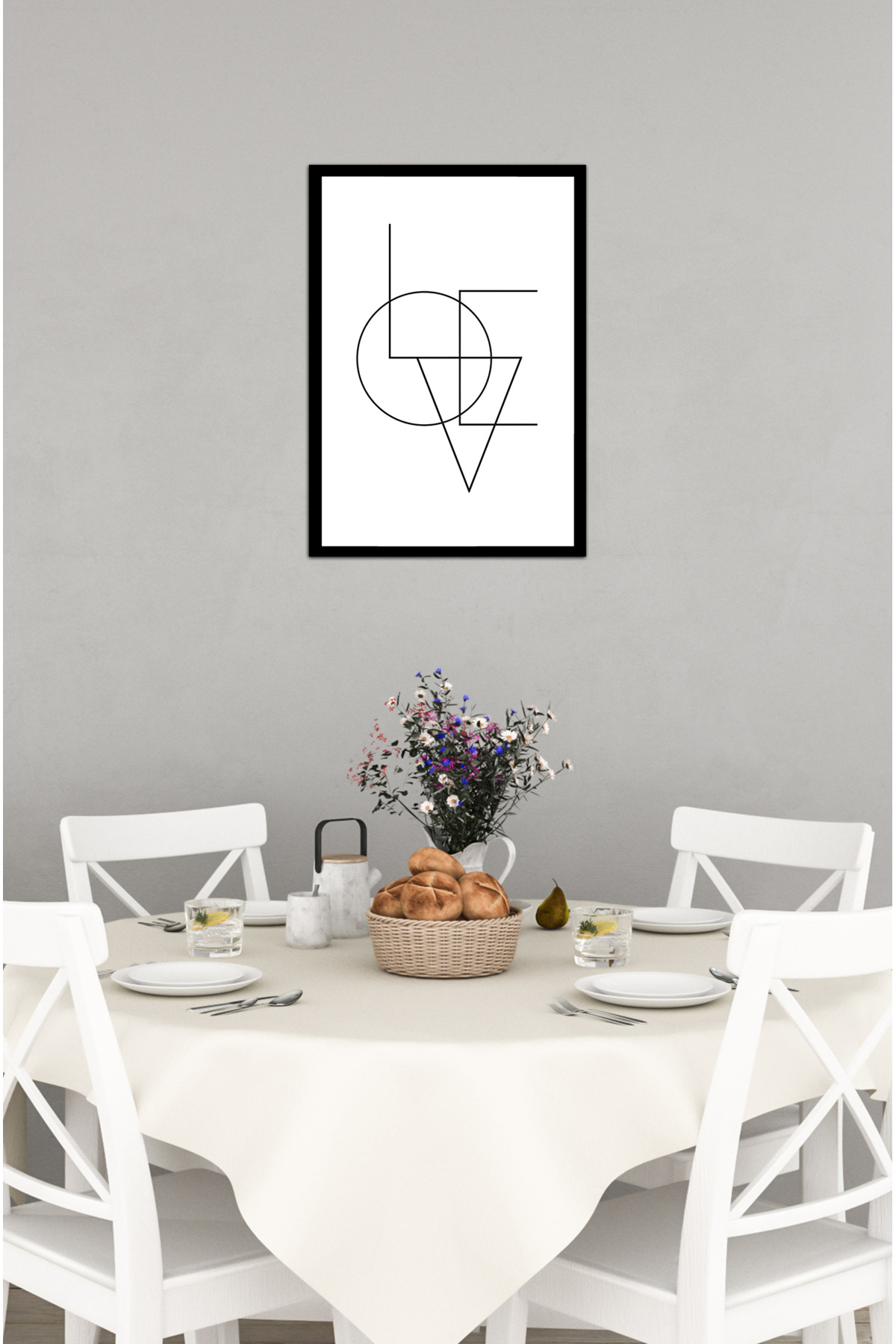 Notpa PAUSE Black Frame Look Wood Wall Table A4