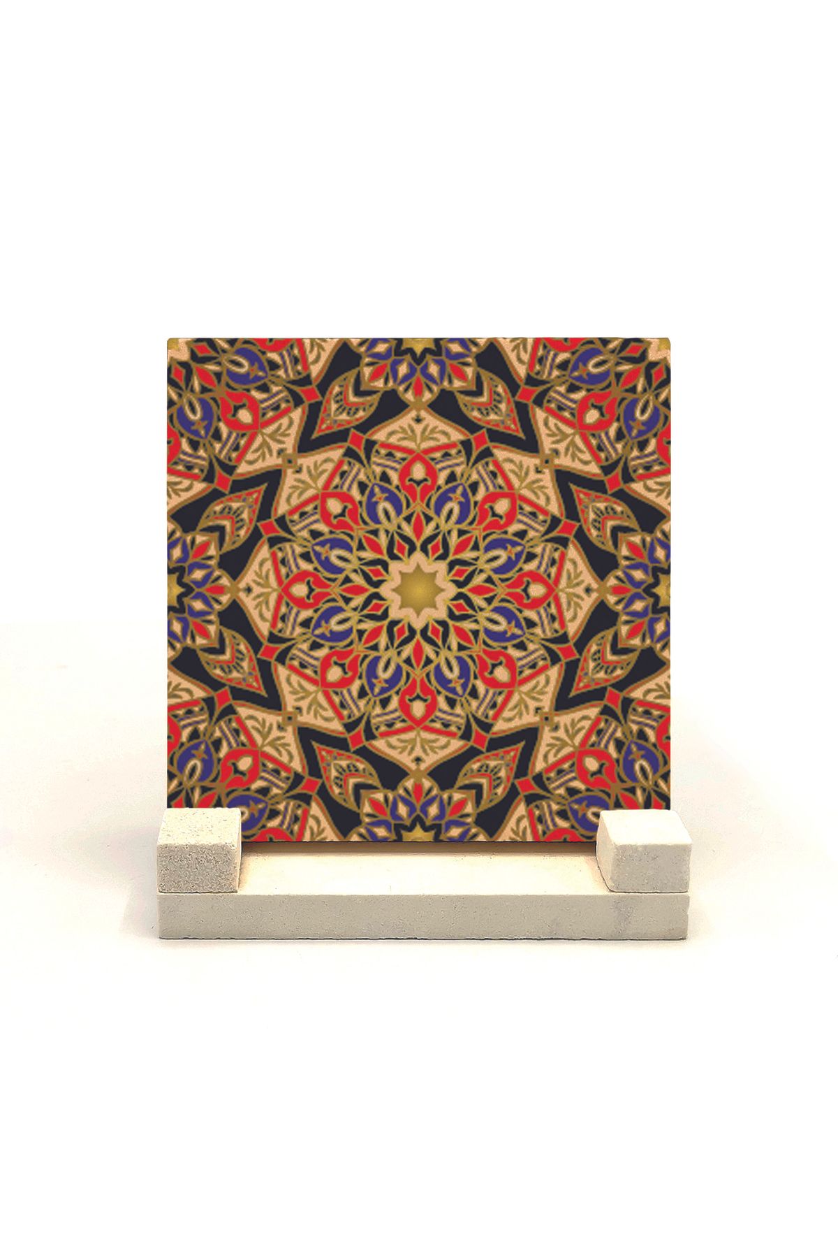 Sadrazam Suport De Birou Din Piatră Naturală Imprimat Cu Model Persan 10x10 Kd-25 - One Size