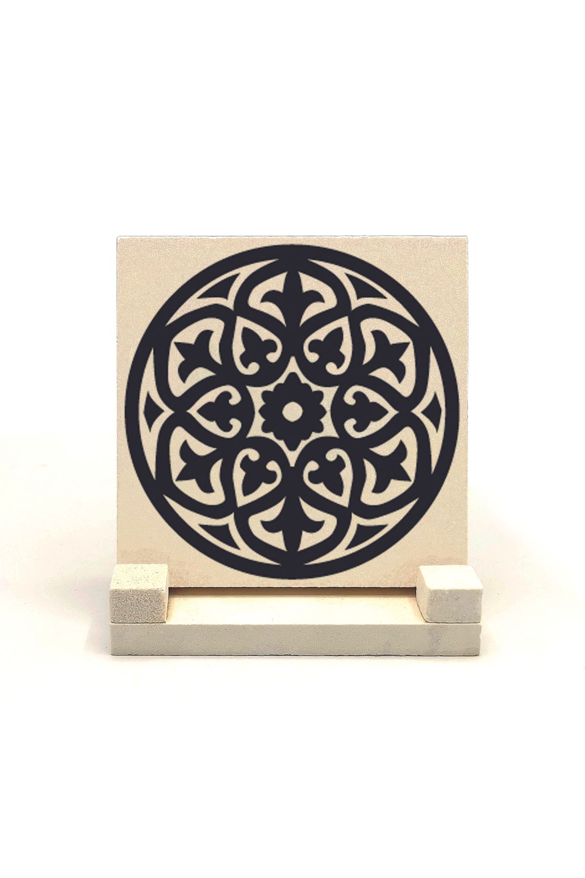 Sadrazam Suport De Birou Din Piatră Naturală Imprimat Cu Model Baroc 10x10 Kd-59 - One Size
