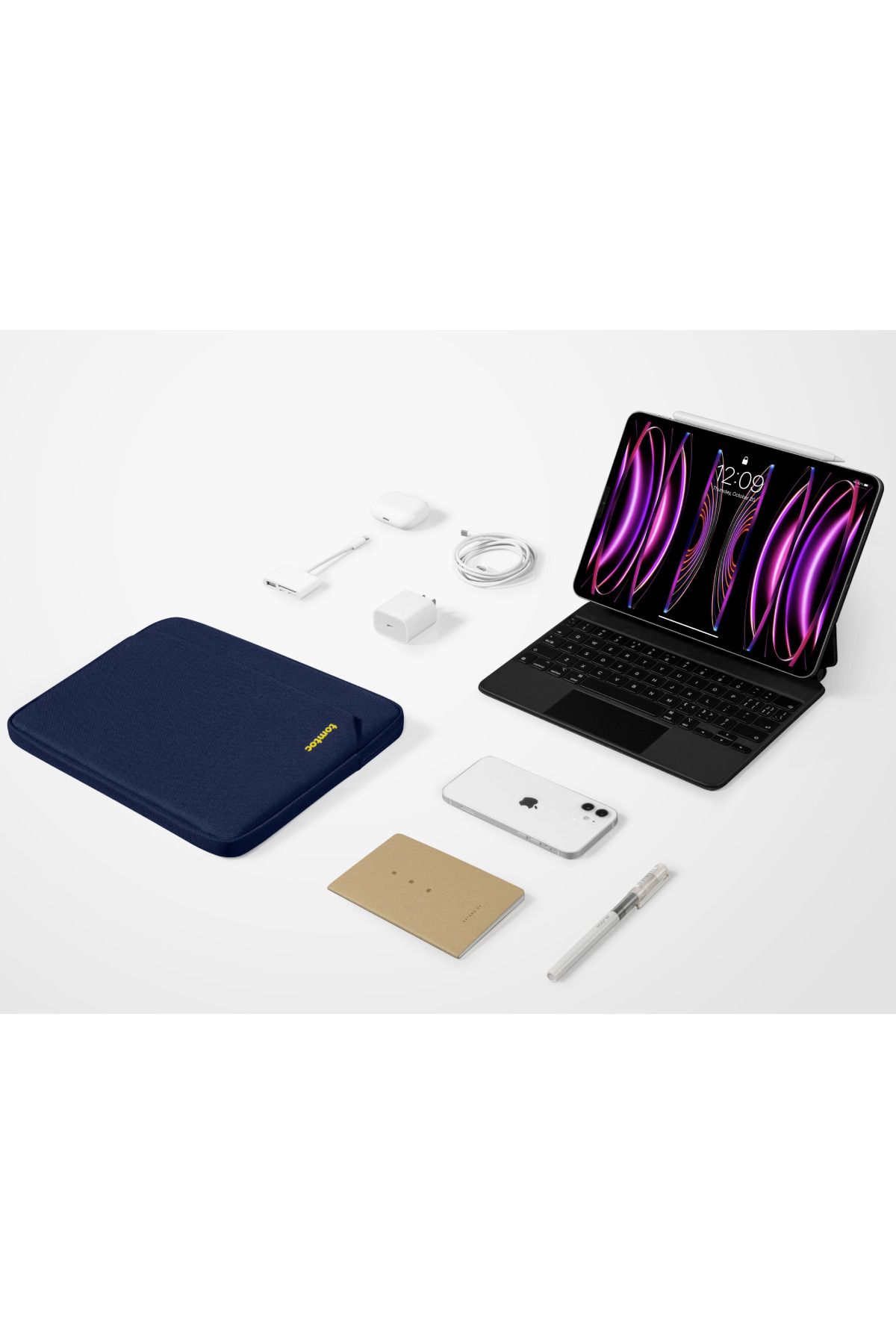 کیف نوت بوک آبی سریال ضد آب 12.9 اینچ IPAD PC CASE Tomtoc