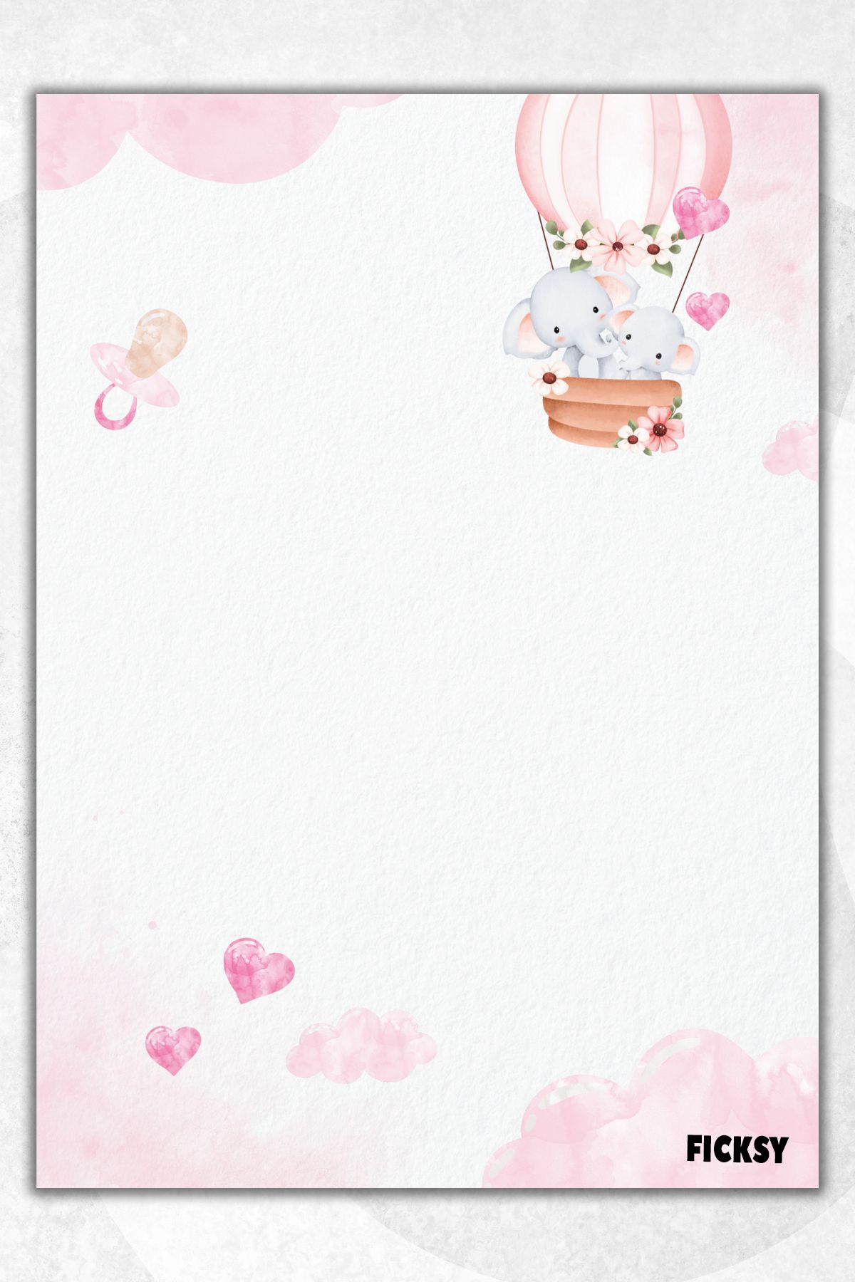 Ficksy-Cute Elephant Note Paper - A5 Size - 50 Sheets - Notepad - Memopad - Memo Pad - To Do List 1