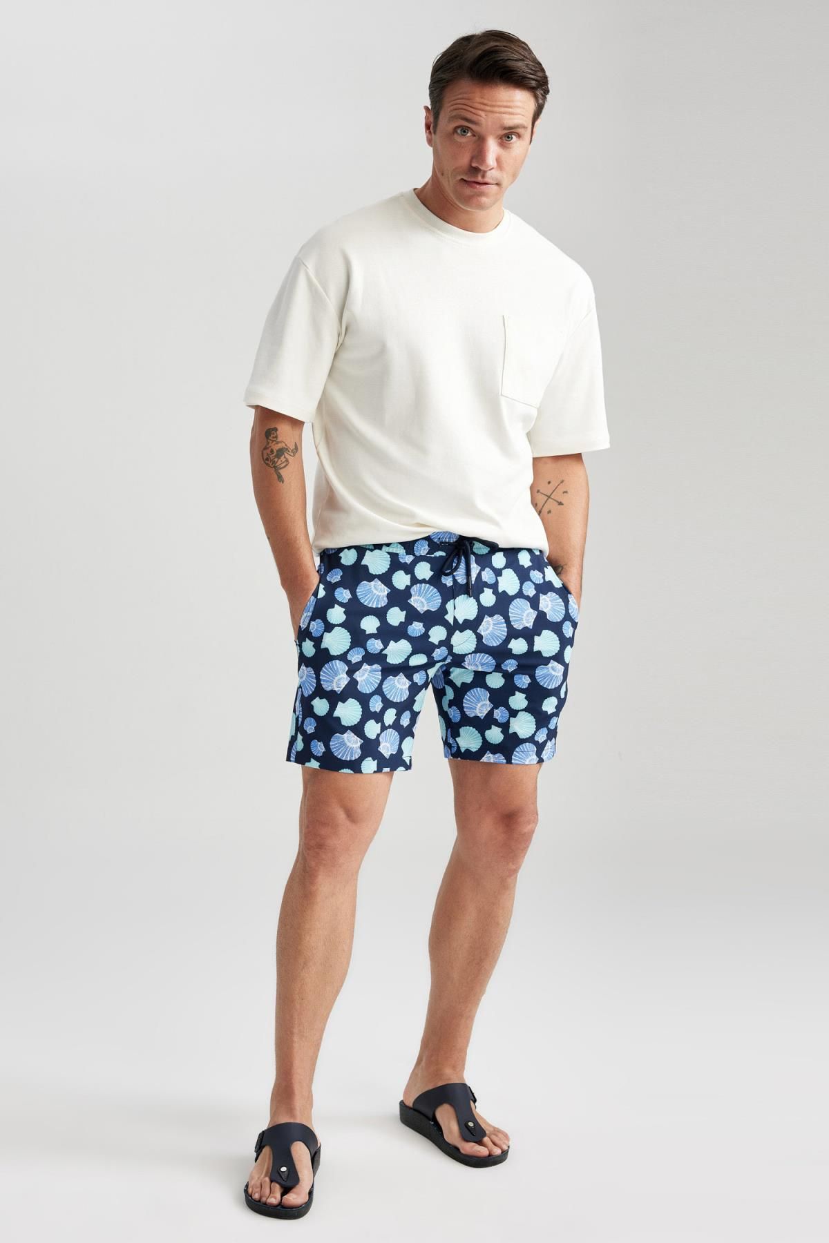 DeFacto-Flexible Patterned Regular Fit Short Length Swim Shorts - Z7416az23hs 2