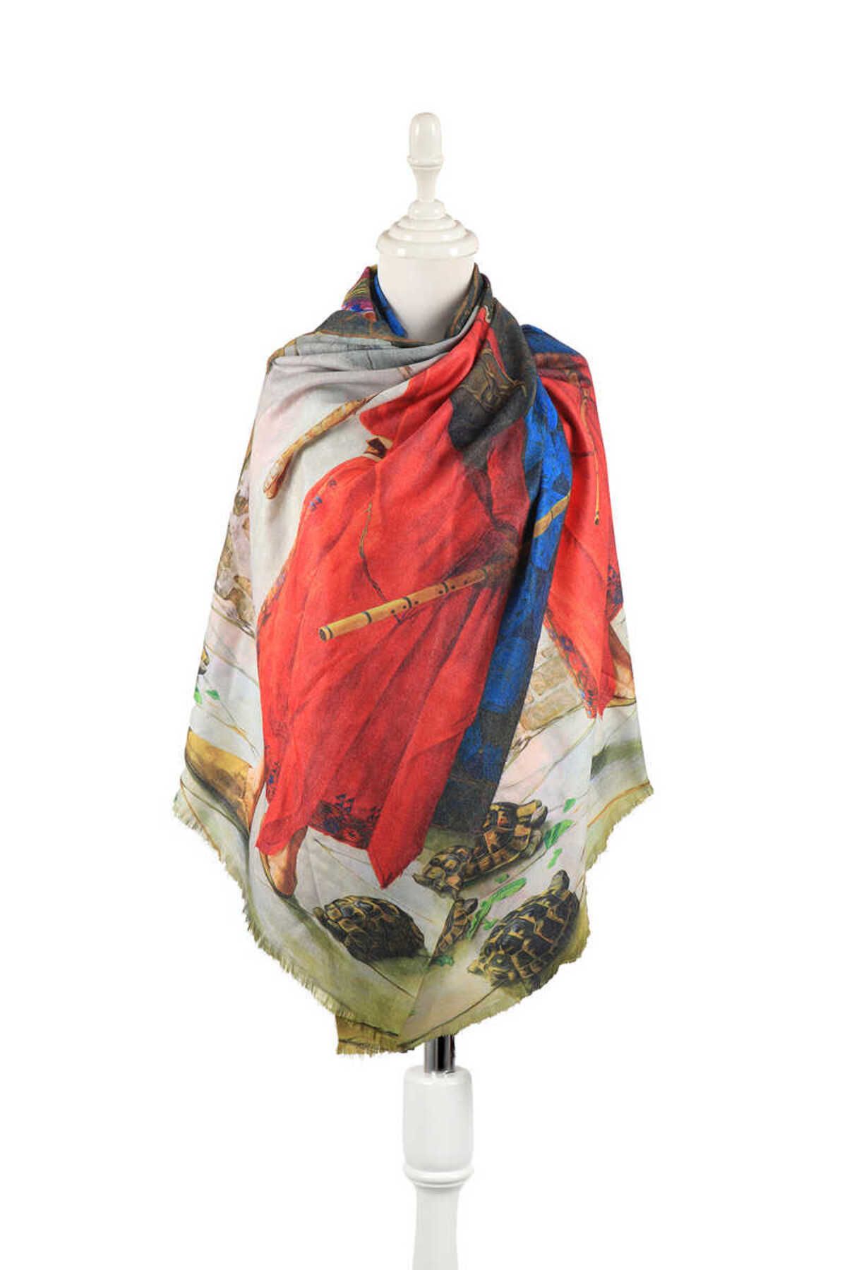 Bursa İpek-Red Turtle Trainer Pattern Winter Shawl 1