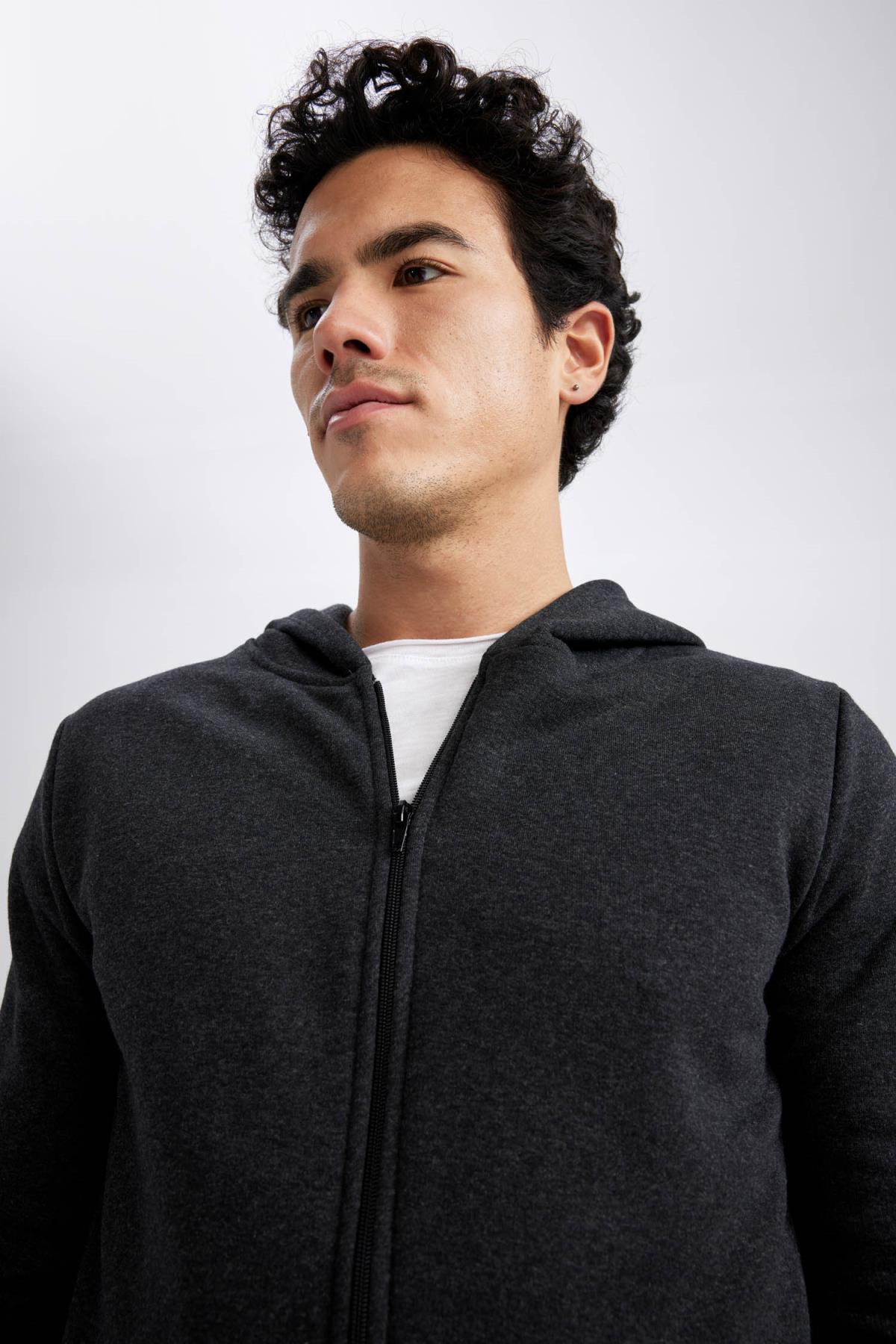 سویشرت مردانه خاکستری دفاکتو | Z9678AZ22AU اورجینال - تصویر 4