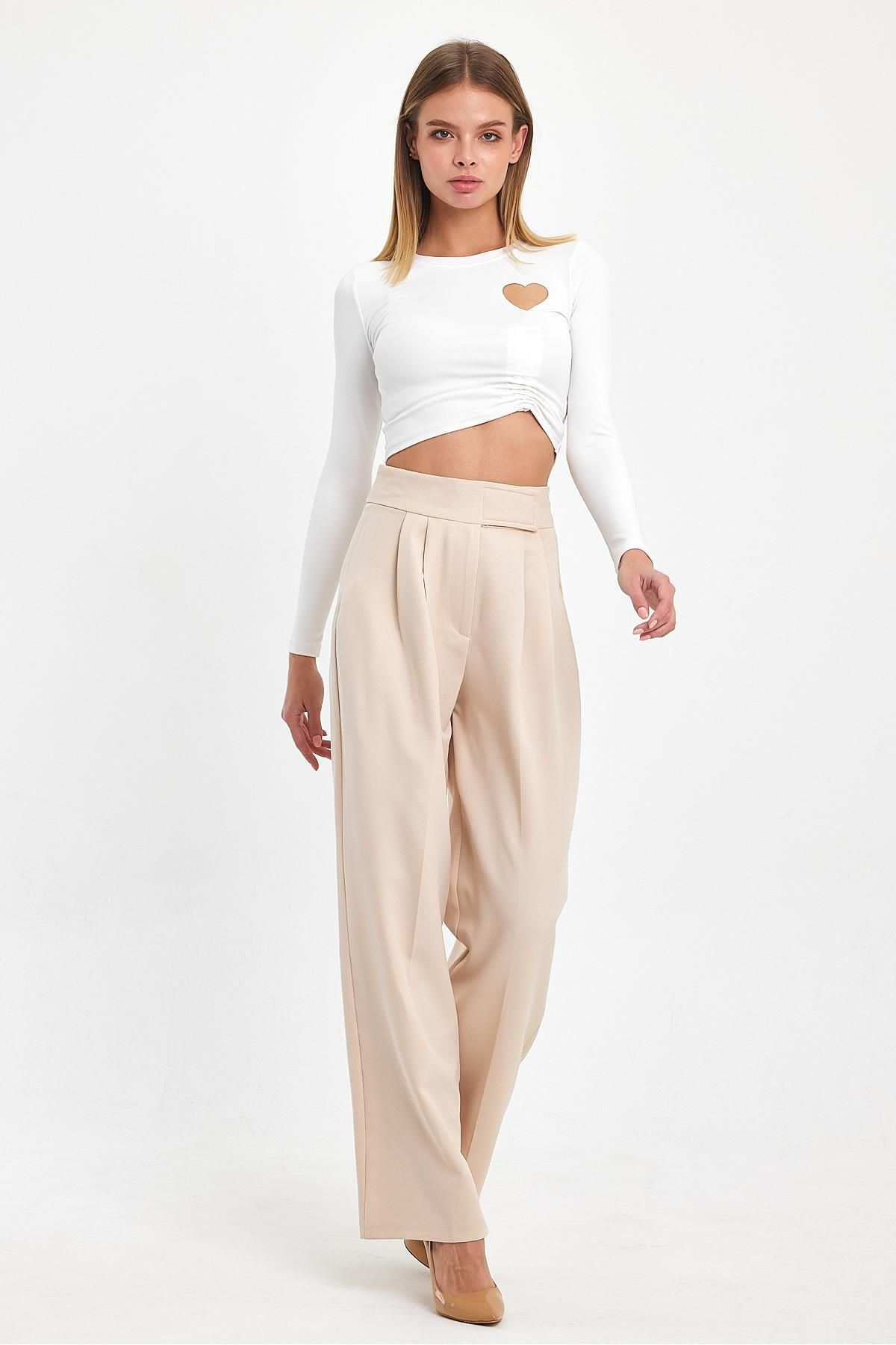 Ceylen-Women's Velcro Waist Palazzo Pants 6