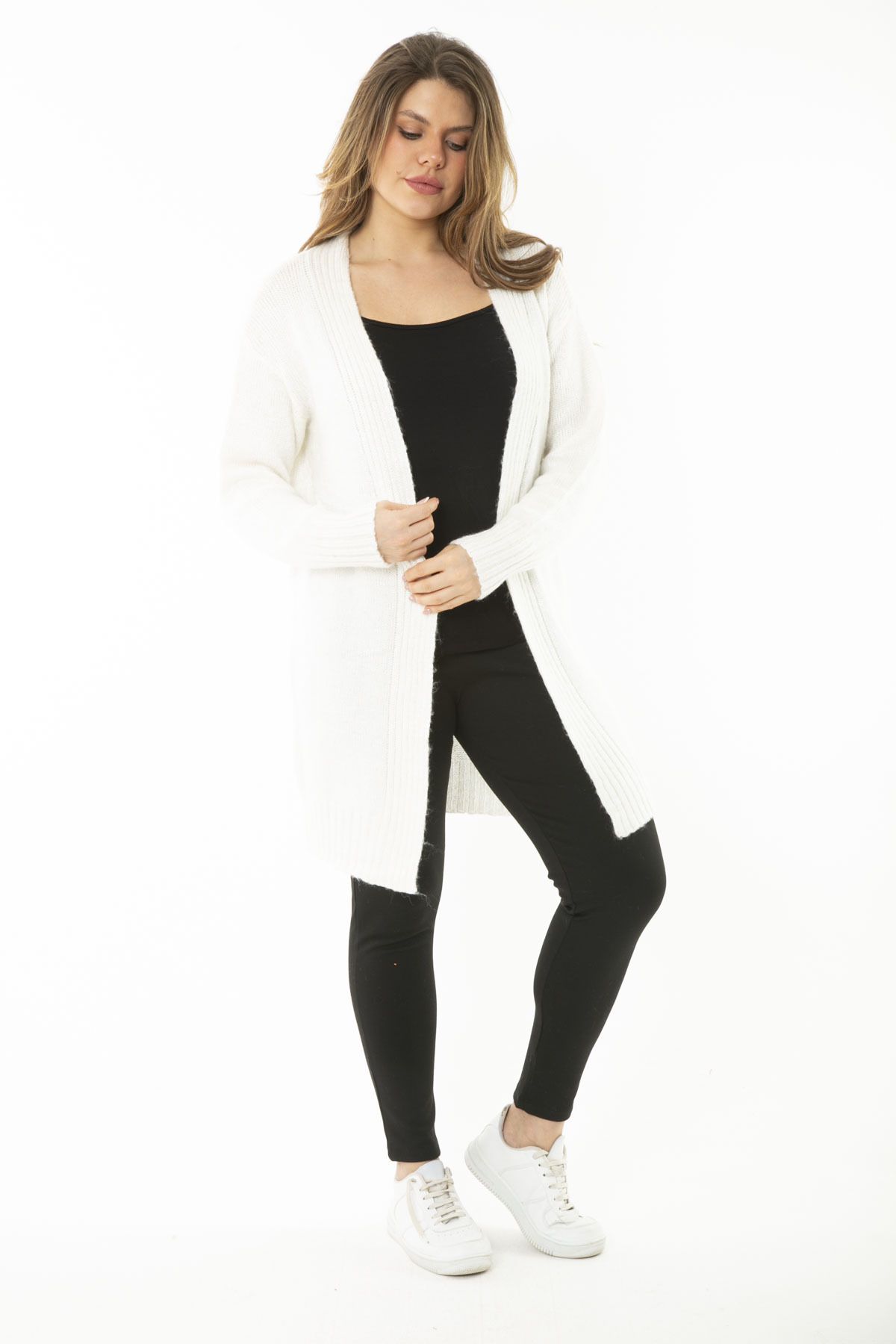 Şans-Cardigan gros pentru femei, mărime mare, tricotaje din os 65N37130 4