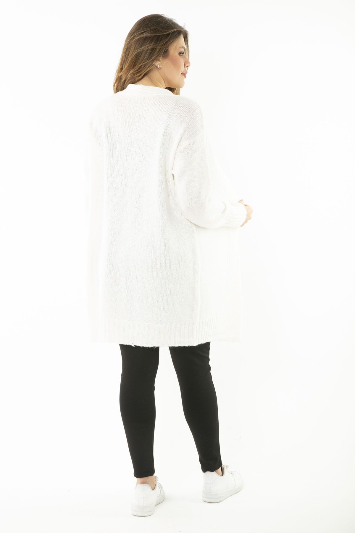 Şans-Cardigan gros pentru femei, mărime mare, tricotaje din os 65N37130 8