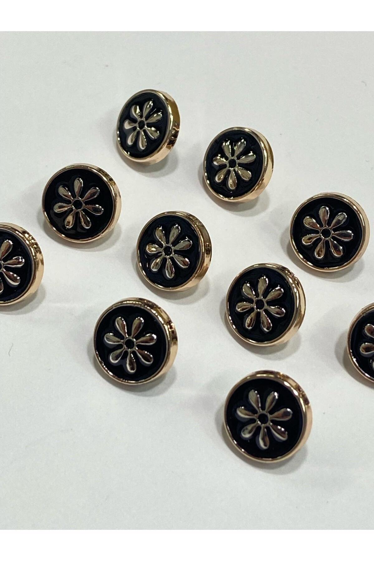 Blouse Shirt Button/Metalized (Plastic) Button / Set of 10 / 1 cm