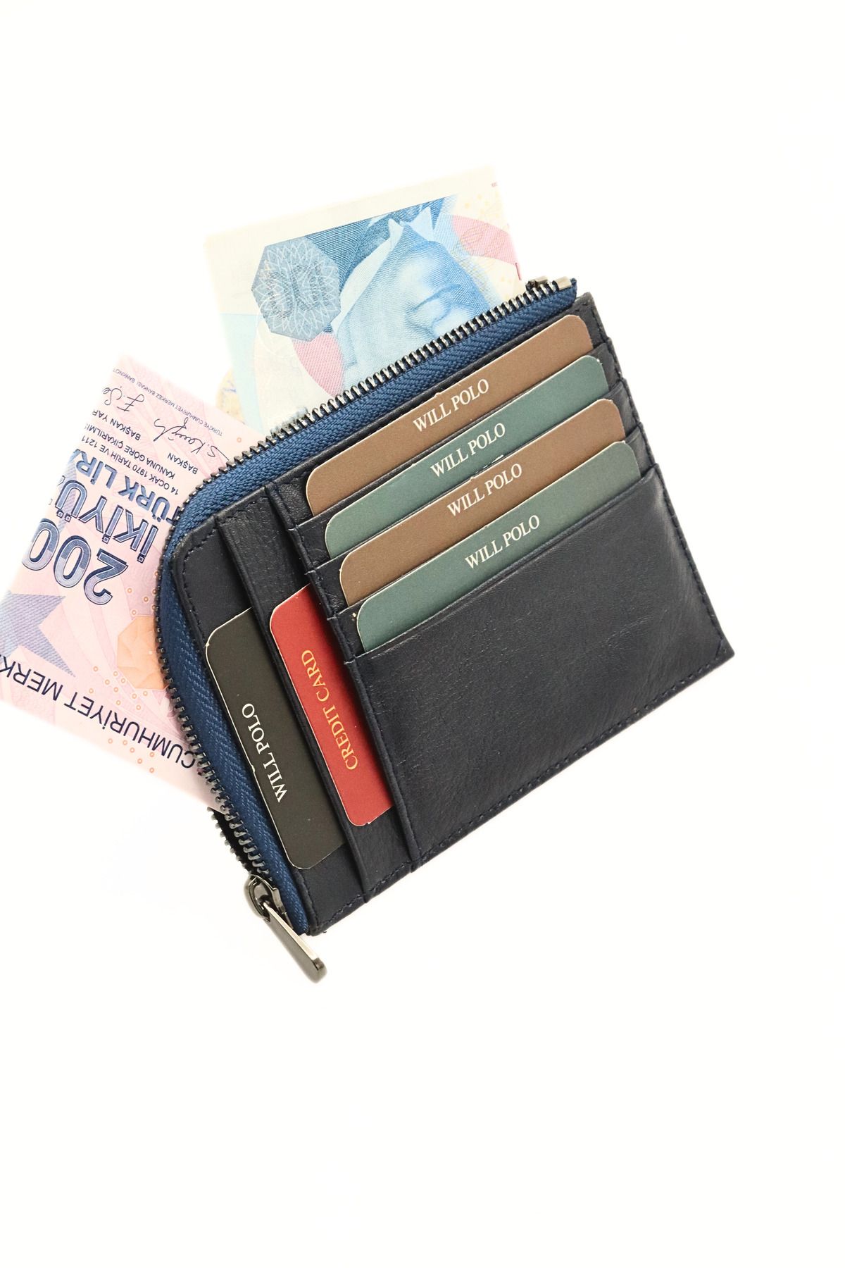 willpolo-Large Size Genuine Leather Women's Wallet - Card Holder, Zipper Compartment 5