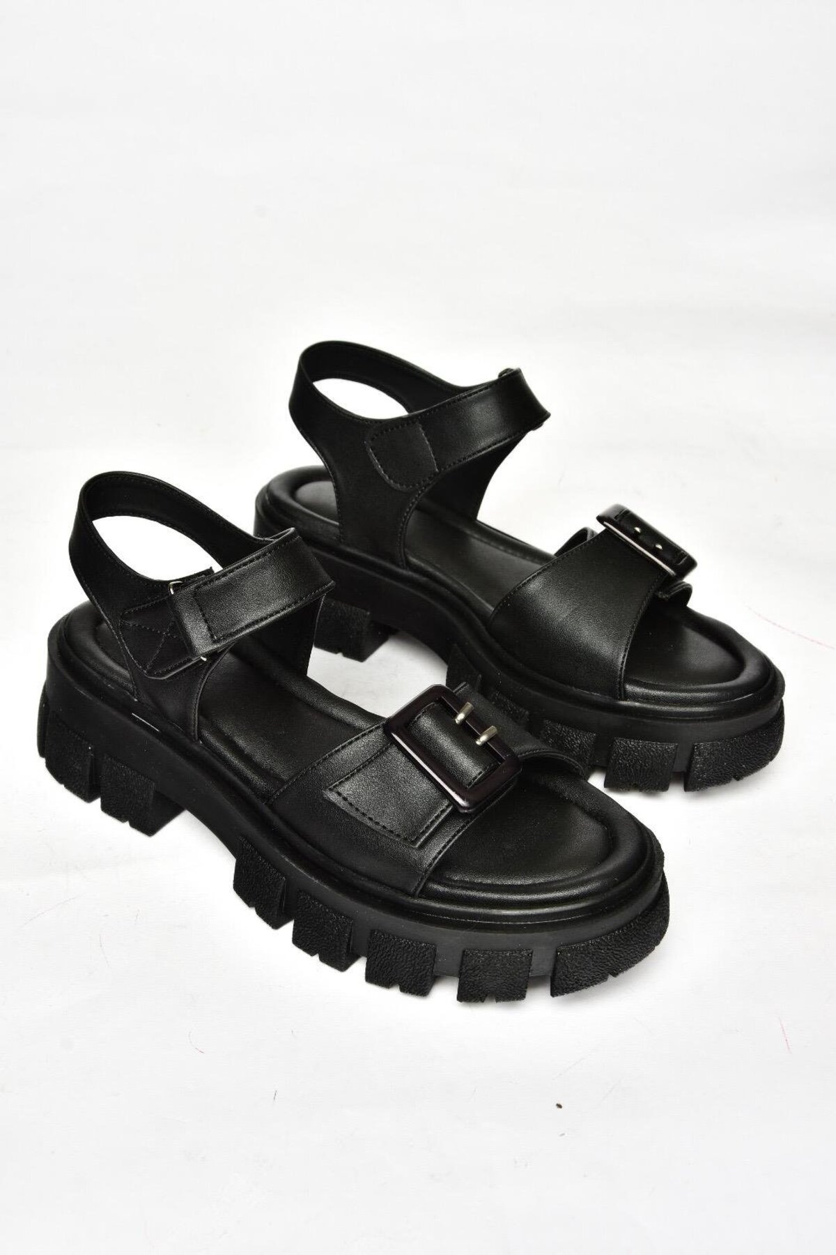 صندل زنانه مشکی Fox Shoes | S9739812 اورجینال - تصویر 7