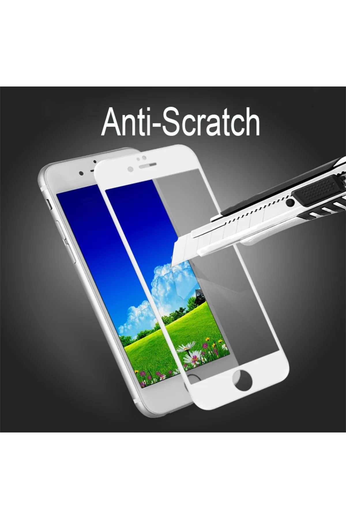 iphone 6 / 7 / 8 / SE2020 BEYAZ Seramik Nano Kırılmaz Ekran Koruyucu - Anti Static Özellikli 2