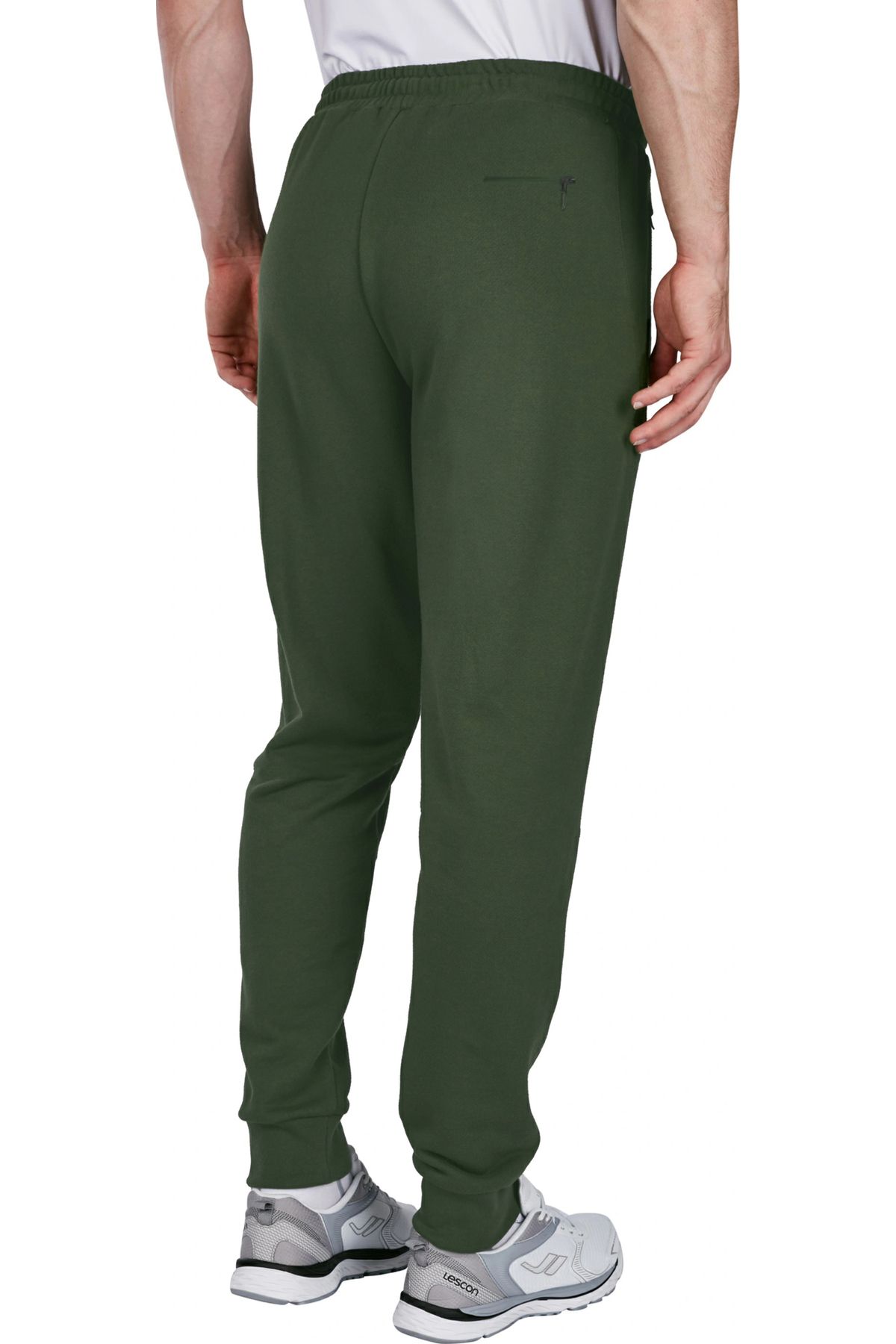OutletBul-Men's Slim Fit Ripper Fabric Ribbed Leg Sweatpants 2