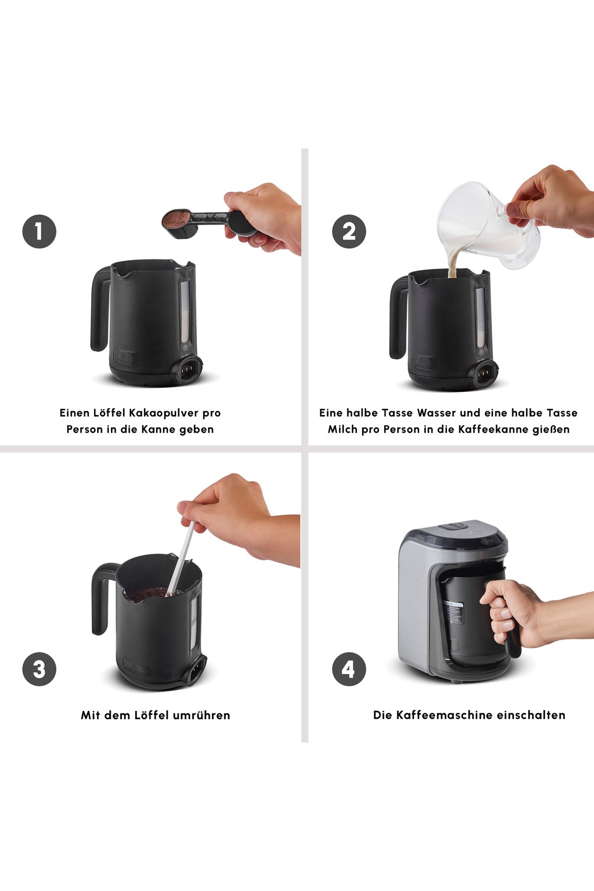 Karaca-Hatır Hups Türkische Kaffeemaschine, Anthrazit, Milcherhitzungsmaschine, 535 W, Mokkamaschine 5