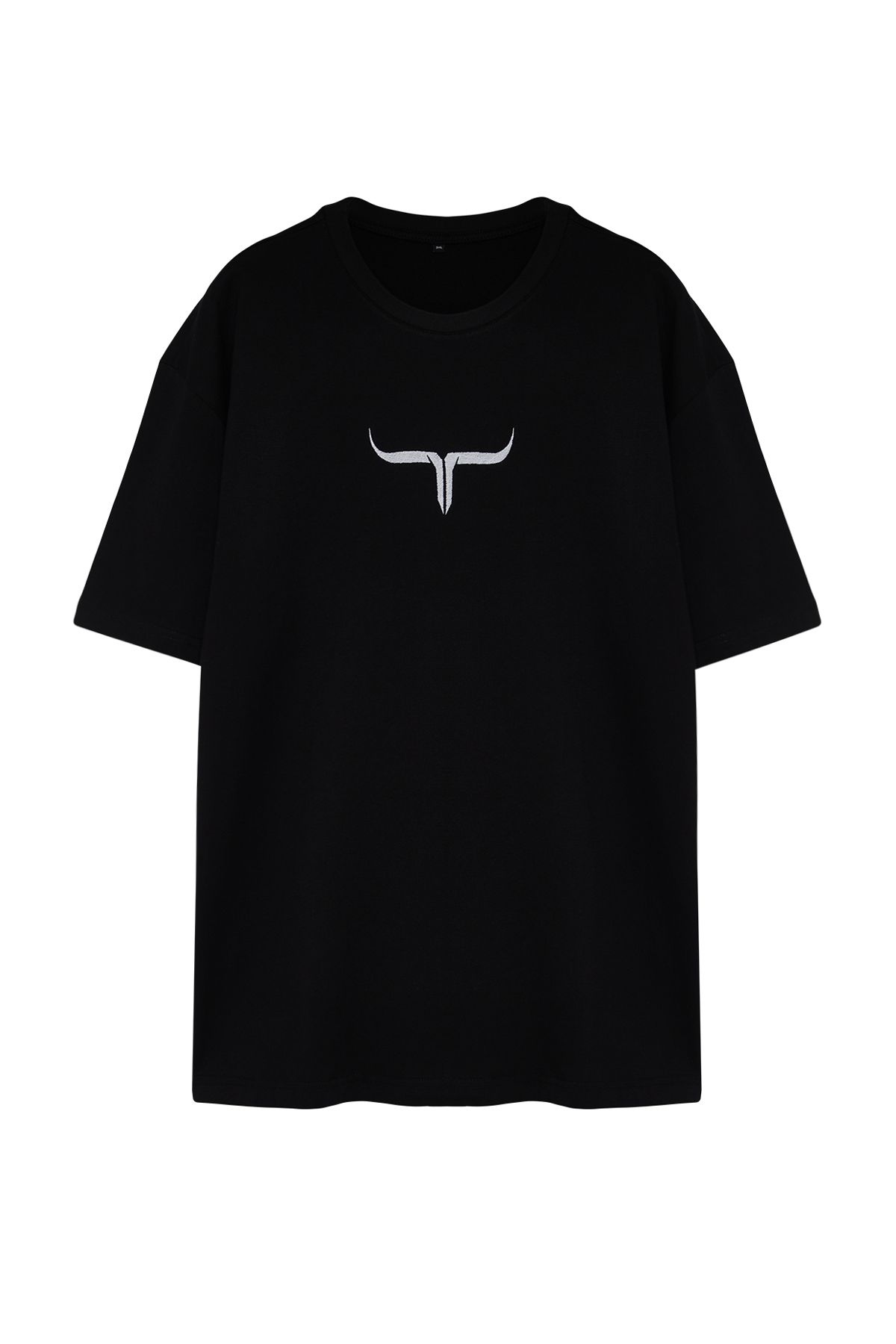 Trendyol Collection Plus Size Czarny Drukowany Oversize Bawełniany T-shirt - Mężczyzna - 3XL