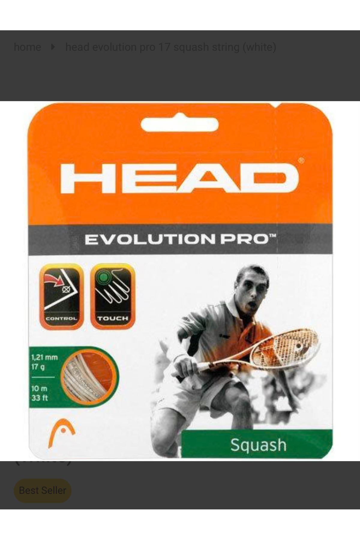راکت اسکواش نارنجی بند ناف Pro اورجینال Head
