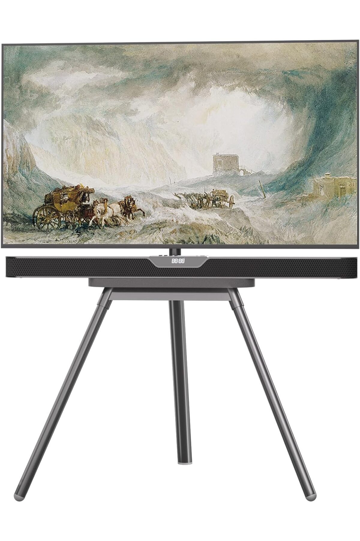 RFIVER Statief ezel tv-standaard voor 32-65 inch LED LCD OLED-scherm - draaibaar en in hoogte verstelbare tv-vloerstandaard - Max VESA 400x400mm - Max. belasting 35kg - bruin