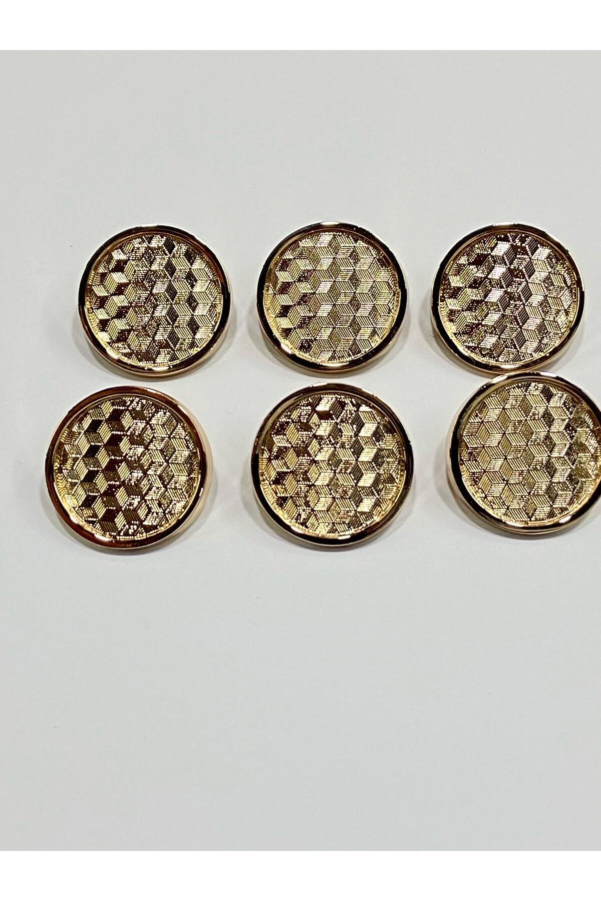 Metal Button/Trench Coat Length/Set of 6/2,3 cm/jx16/Gold