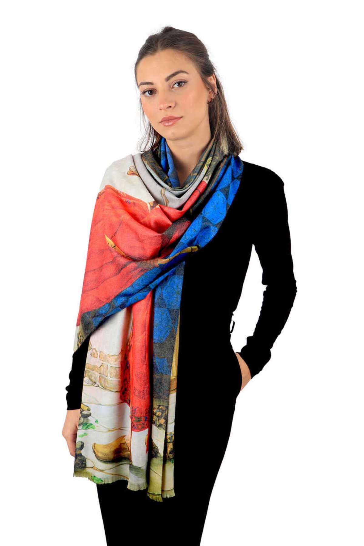 Bursa İpek-Red Turtle Trainer Pattern Winter Shawl 2