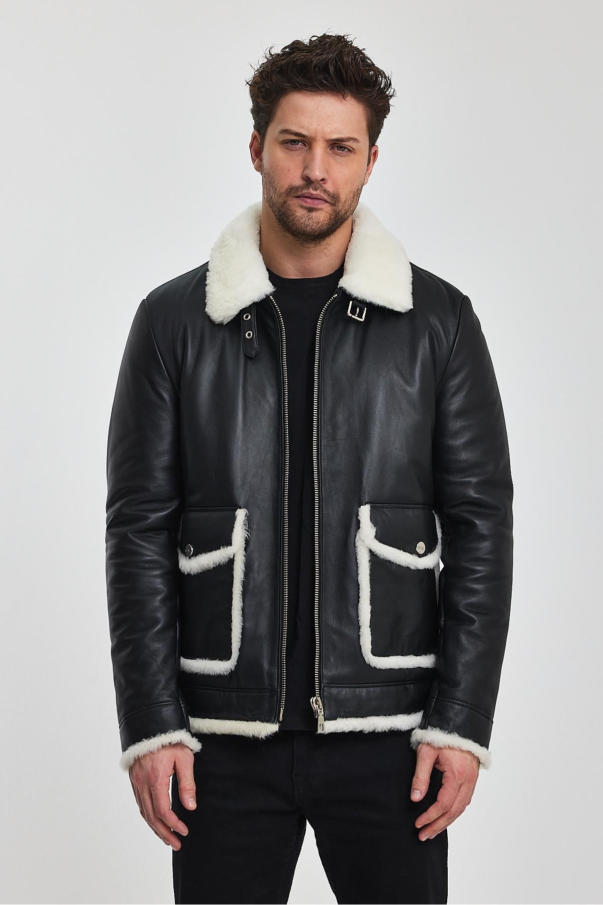 Bardell leather aviator jacket shop