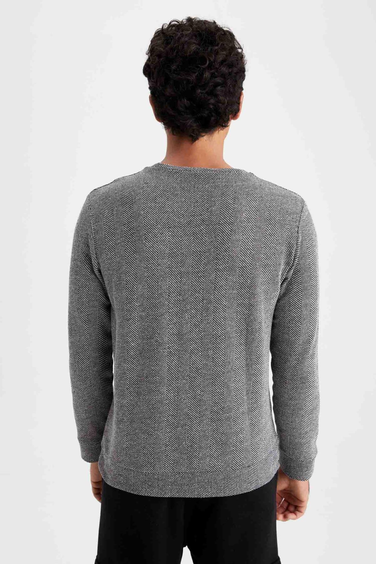 سویشرت مردانه خاکستری دفکتو | Z9699AZ22AU اورجینال - تصویر 4