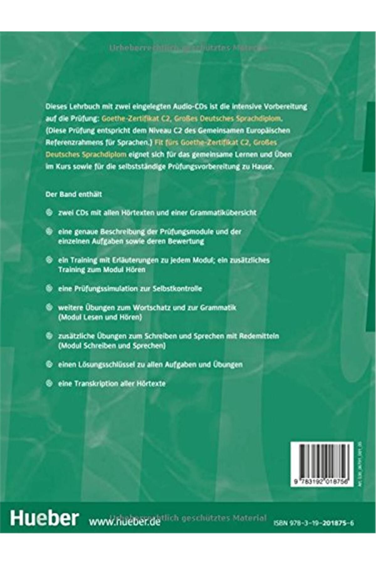 Hueber Yayınları-Fit fürs Goethe-Zertifikat C2: Großes Deutsches Sprachdiplom.Deutsch als Fremdsprache / Lehrbuch mit 2