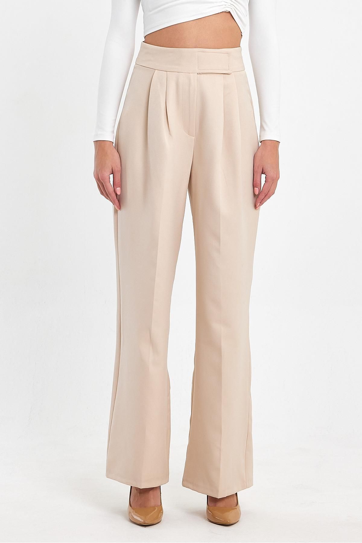 Ceylen-Women's Velcro Waist Palazzo Pants 1