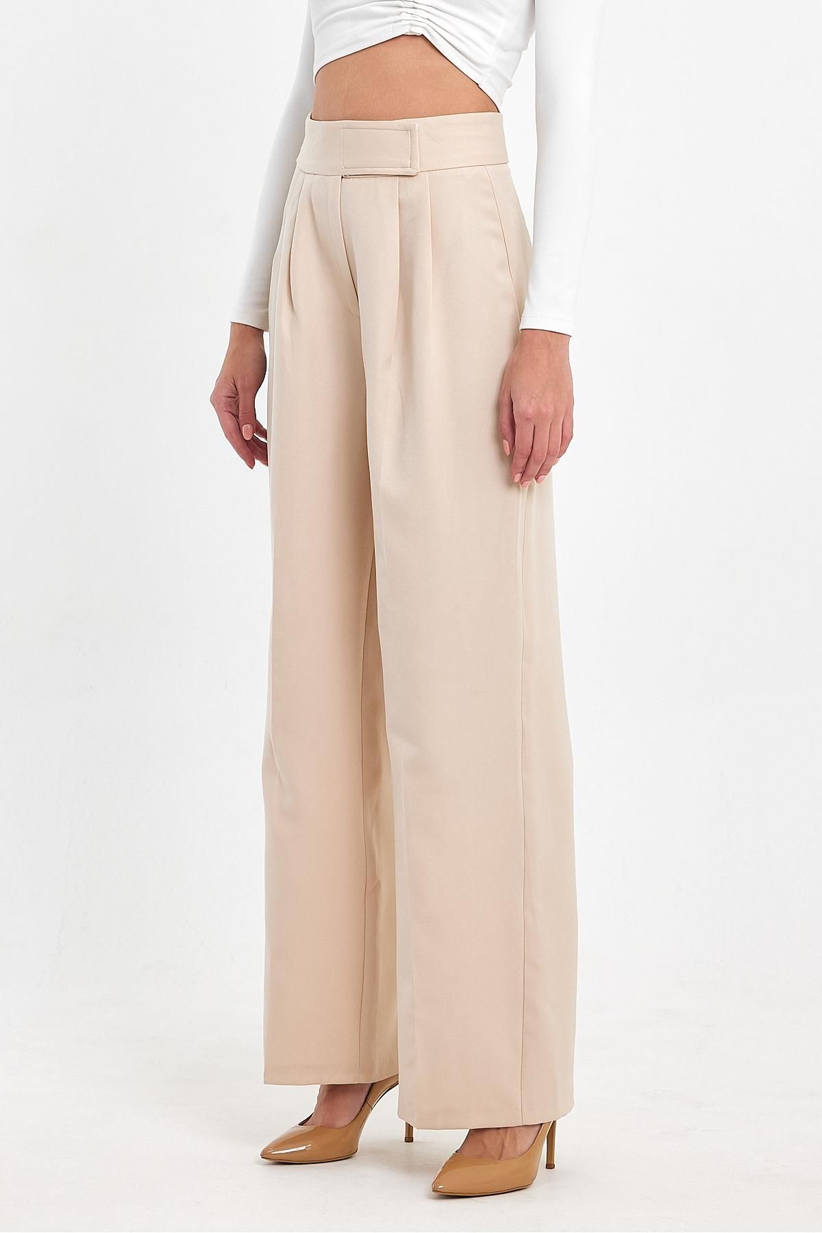 Ceylen-Women's Velcro Waist Palazzo Pants 3