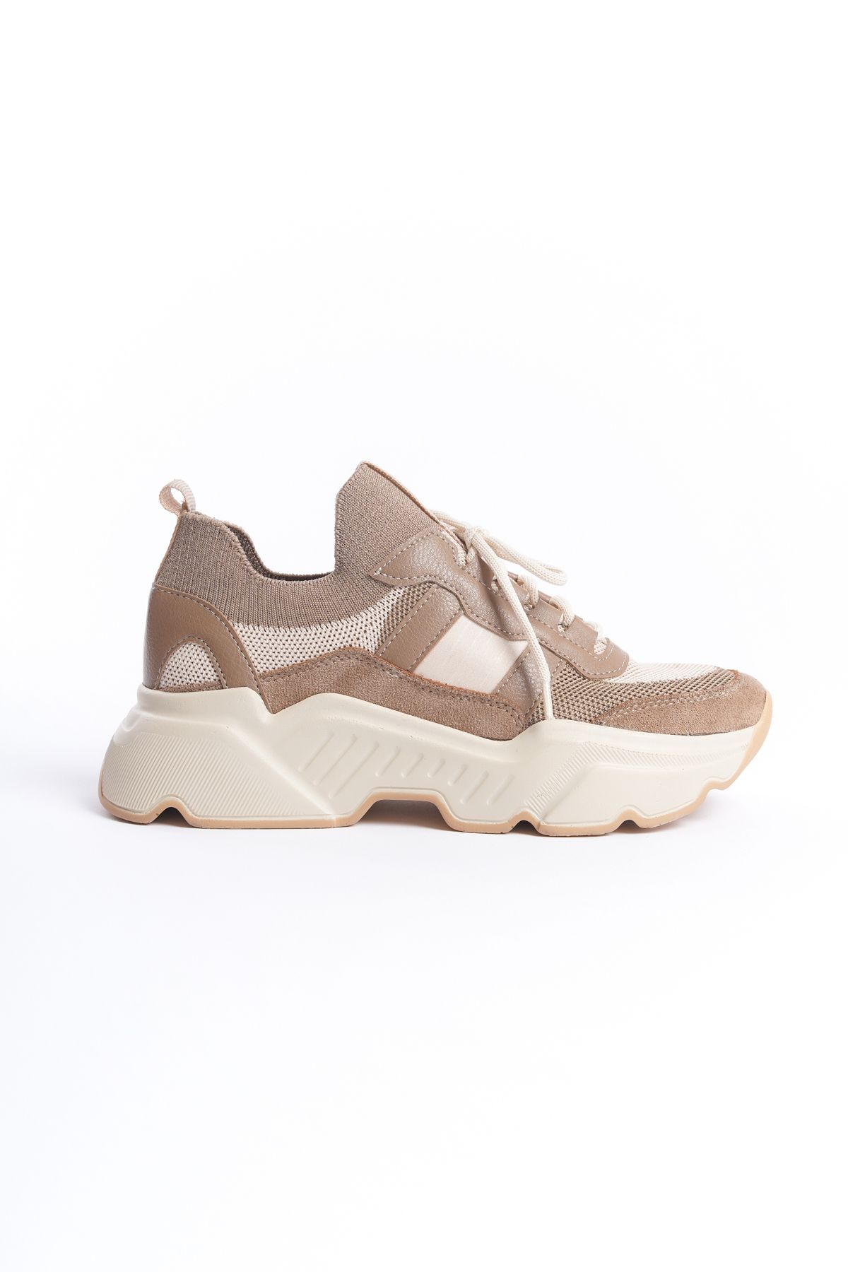 MARSEDO-Alexia Women's Sneaker High Sole Lace-up Knitwear Sports Shoes 3