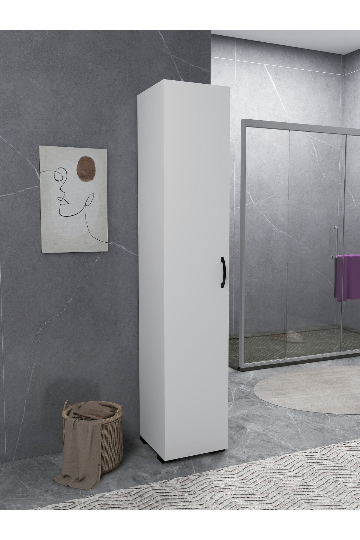 Irmak Mobilya Tek Kapaklı 5 Raflı Çok Amaçlı Banyo Mutfak Kiler Dolabı Tek Kapılı Dolap
